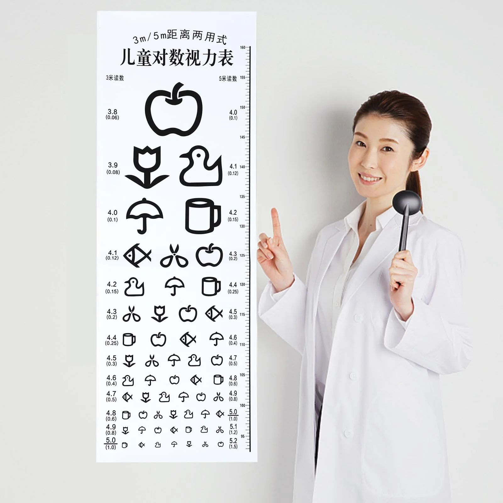 Mipcase TV Board Vision Test for Children: Vision Test Board Cartoon Vision Board Children's Vision Chart Visual Sharpness Board Wall Chart for Home Clinic Eye School Vision Test Chart - Image 4