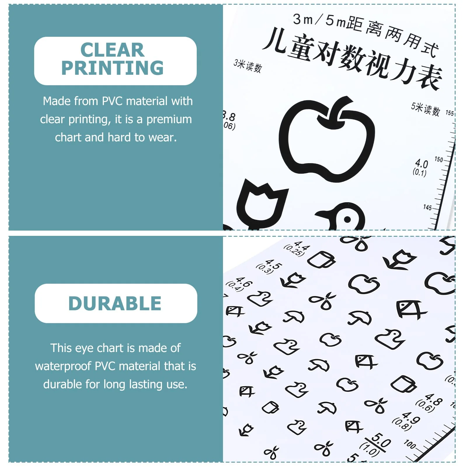 Mipcase TV Board Vision Test for Children: Vision Test Board Cartoon Vision Board Children's Vision Chart Visual Sharpness Board Wall Chart for Home Clinic Eye School Vision Test Chart - Image 5