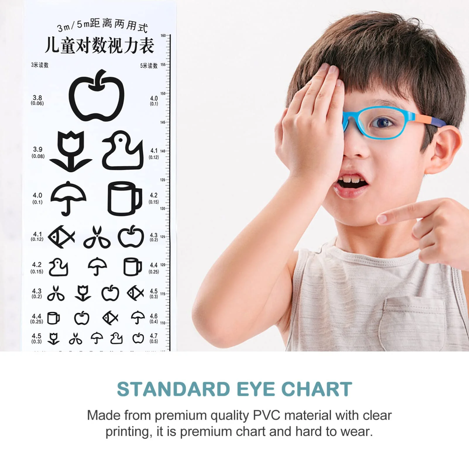 Mipcase TV Board Vision Test for Children: Vision Test Board Cartoon Vision Board Children's Vision Chart Visual Sharpness Board Wall Chart for Home Clinic Eye School Vision Test Chart - Image 8