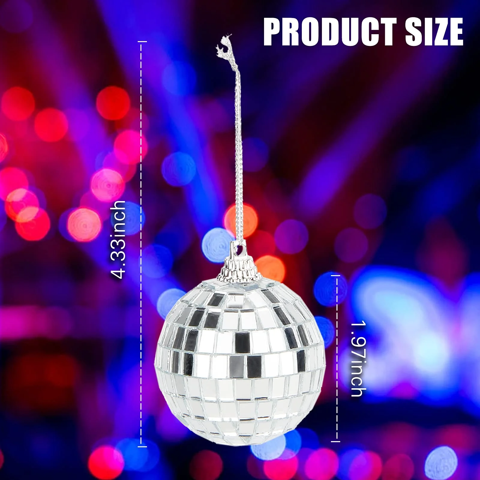 Mirror Disco Balls Set - Silver Reflective Mirror Balls Easy to Hang Suitable for Weddings, Parties and Family Celebrations (6 pcs) 6pcs - Image 6