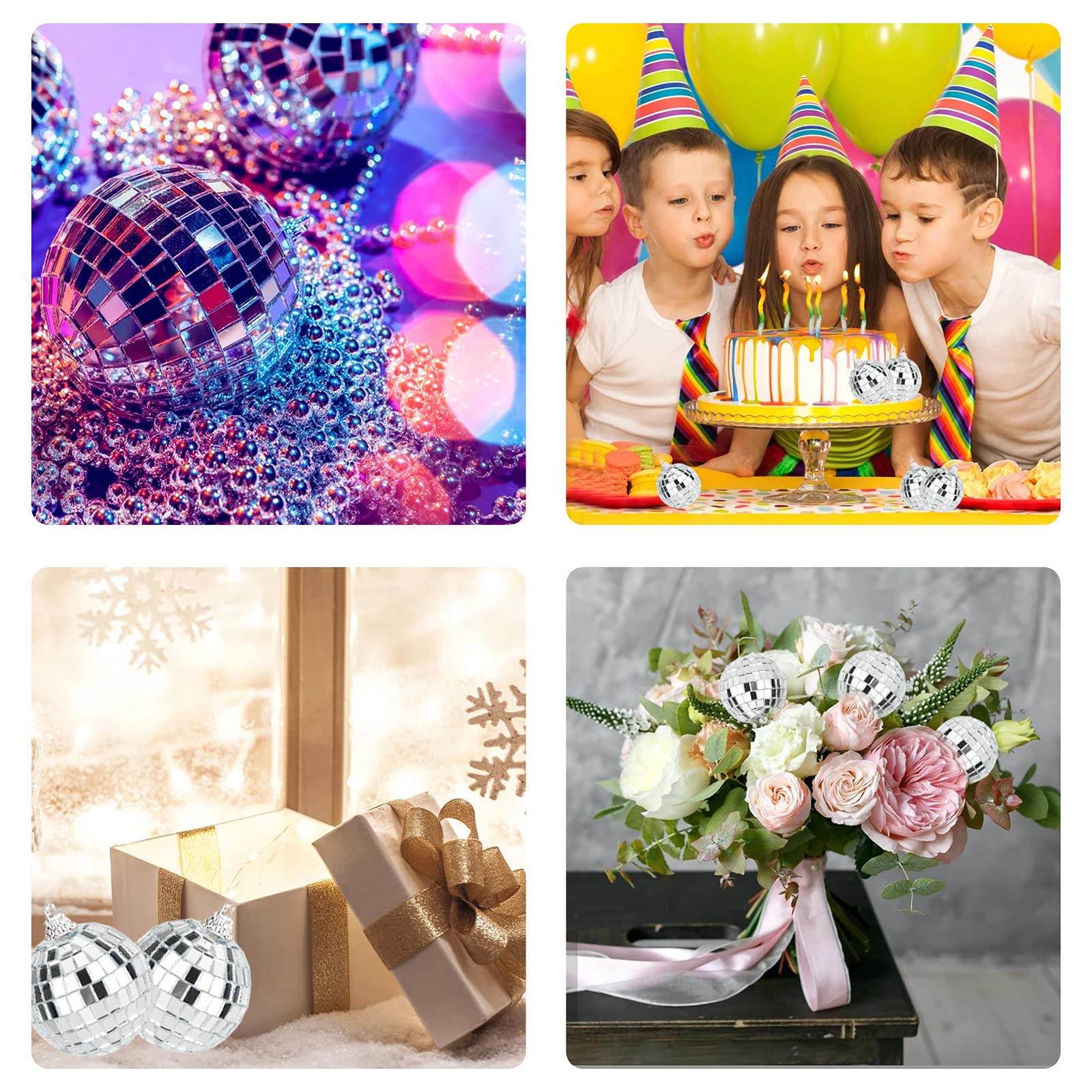 Mirror Disco Balls Set - Silver Reflective Mirror Balls Easy to Hang Suitable for Weddings, Parties and Family Celebrations (6 pcs) 6pcs - Image 7