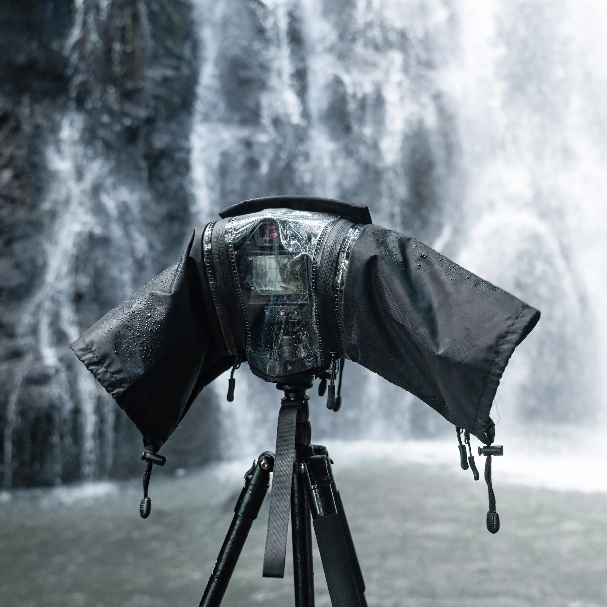 Mirrorless Camera Rain Cover with Openable Viewing Window & Strap Mountable Design Waterproof Camera Raincoat Sleeve Protector for Canon EOS R6 R5 Mark II R8 R7 Rp Nikon Z6III Z6II Z7II Z8 Z5 Z50II Zf Black - Image 8