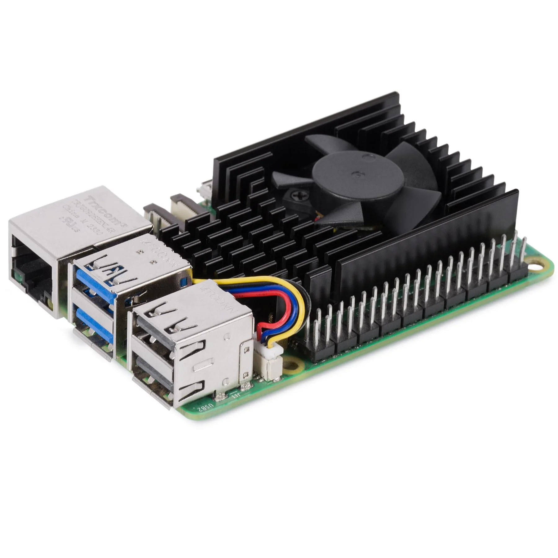 Miuzei Heatsink for Raspberry Pi 5 with Active Cooler Fan, Raspi5 Metal Cooling Case Cooler with PWM Active Fan, Aluminium Heatsink and Cooling Fan for Raspberry Pi 5 4GB/8GB Black
