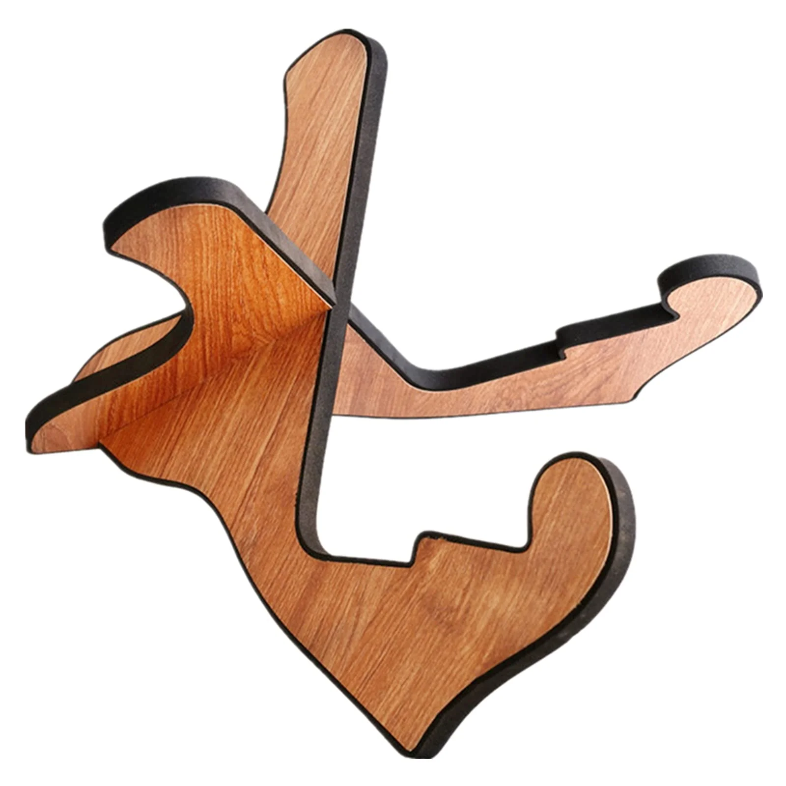 Miwayer Guitar Stand Wood Thickened Universal, with 0.12 Inch Soft Leather Ddge, Safe Non-Slip Portable Stringed Wooden Guitar Rack, Used for Acoustic, Classical, Electric Guitar, Bass Brown
