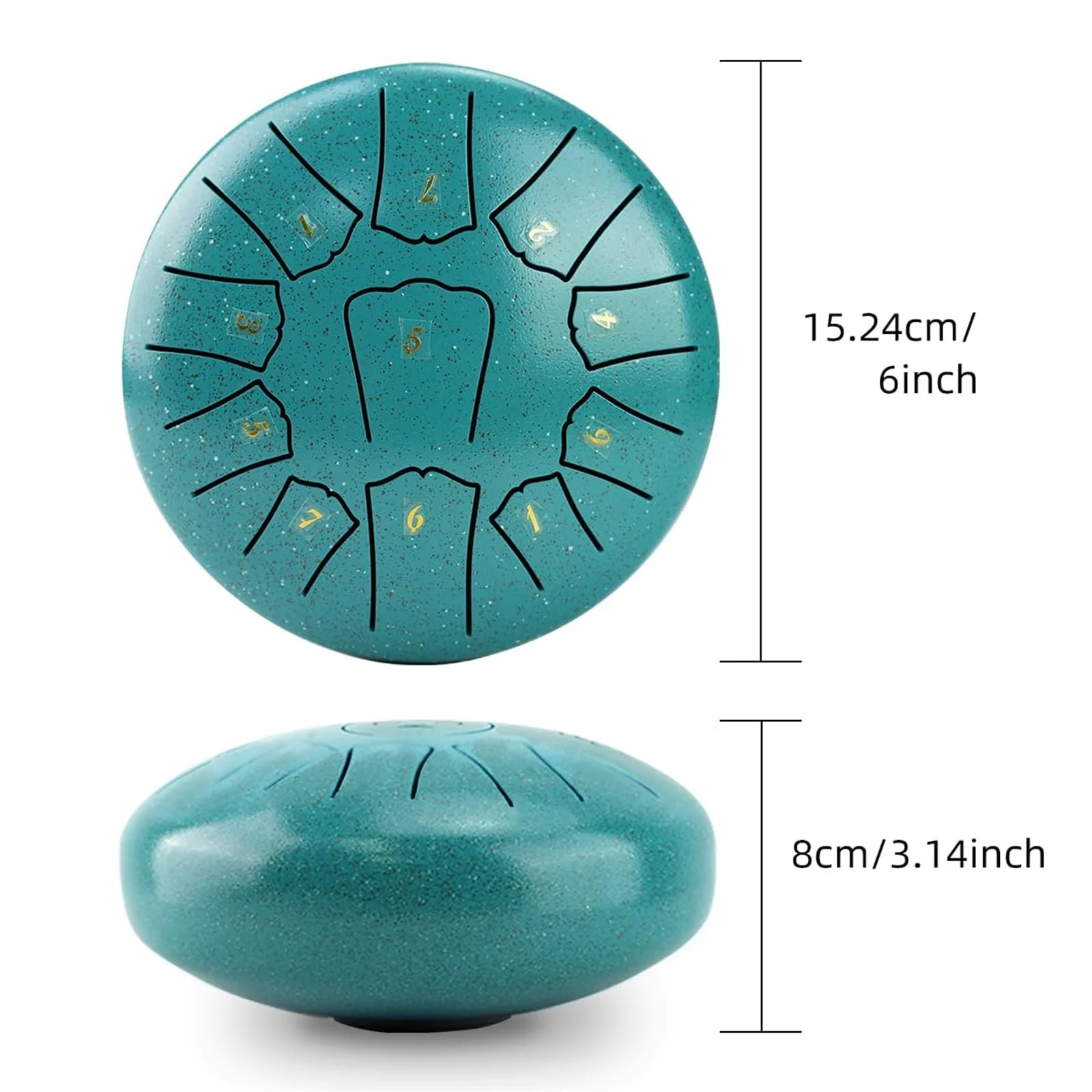 Miwayer Rain Chime Drum for Garden, 6 Inch 11 Notes, Steel Tongue Drum, Chakra Drum for Music Education, Camping, Entertainment, Meditation, Yoga (Navy Blue, 6 Inch 11 Notes) Navy Blue - Image 3