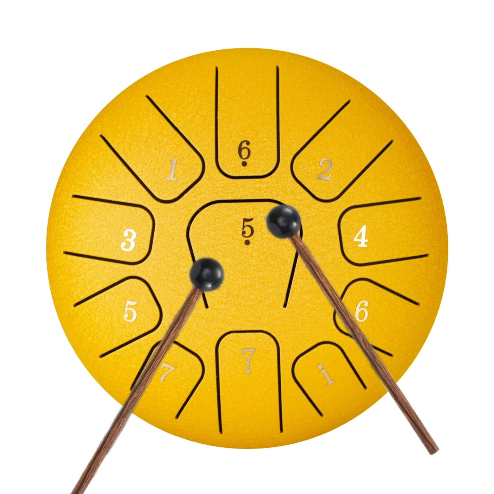 Miwayer Steel Tongue Drum, 6 Inch 11 Notes, Rain Chime Drum for Garden, Chakra Drum for Music Education, Camping, Entertainment, Meditation, Yoga (Golden, 6 Inch 11 Notes) Golden - Image 2