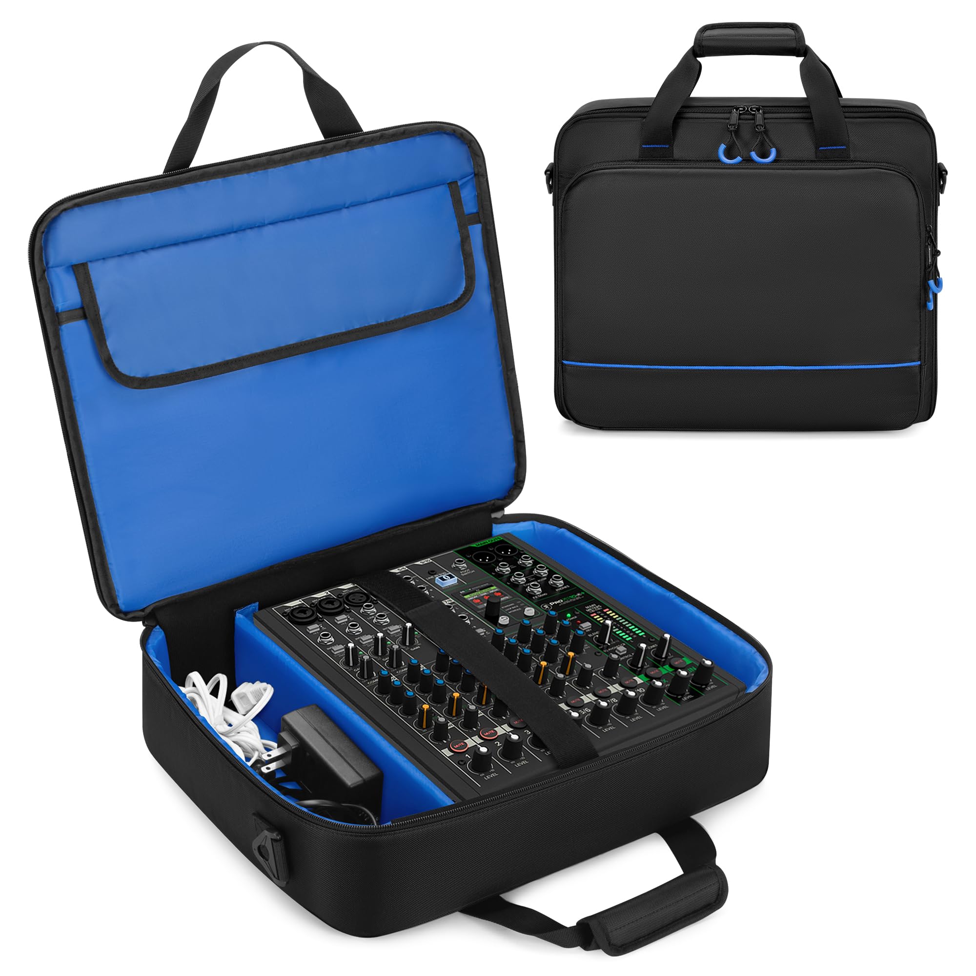 Mixer Travel Bag Compatible with Mackie ProFX12v3/ProFX10v3, Audio Mixer Carrying Case with Multi-Pockets for Mics, Cables and More Equipment (Patented Design)
