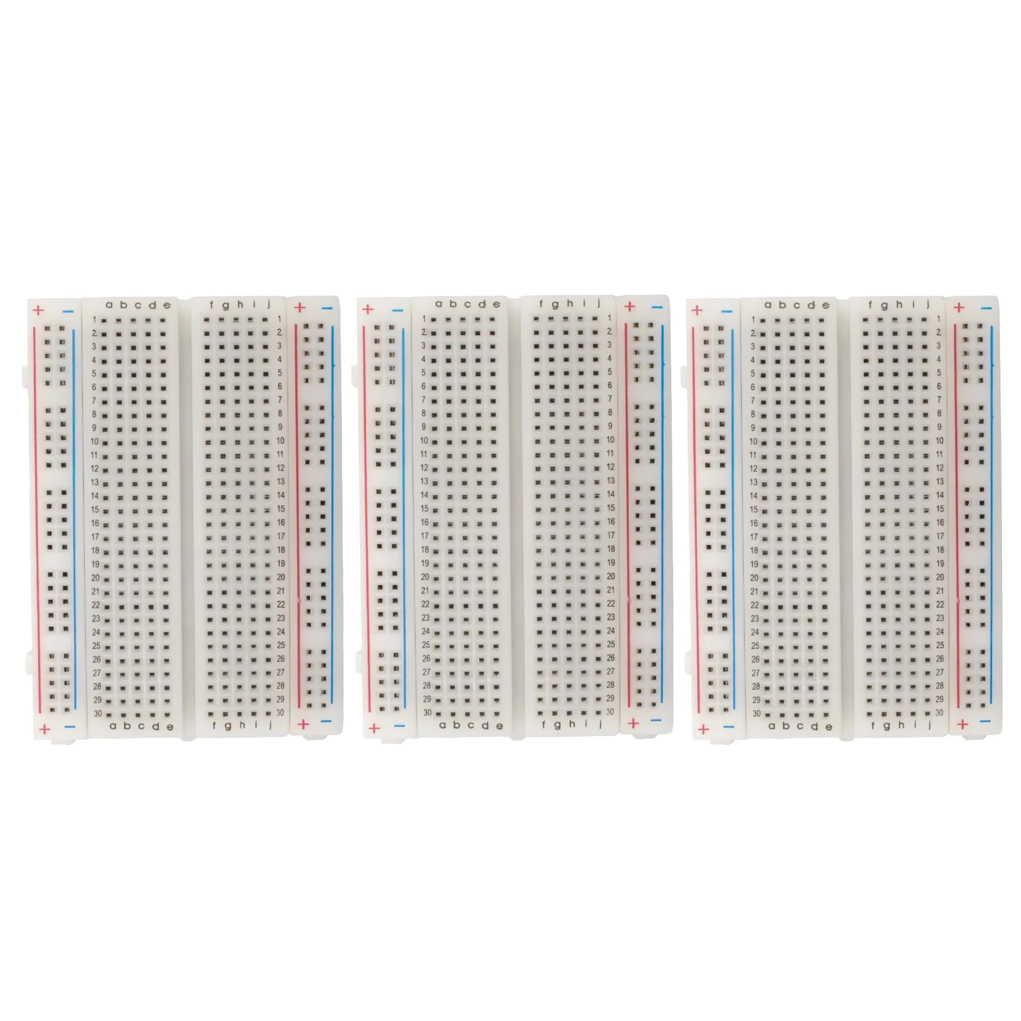 MMOBIEL PCB Breadboards Prototype Circuit Board Solderless - 3 x 400 Points - Compatible with DIY Arduino, Raspberry Pi 2/3/4/5 Projects Proto Shield Distribution - Connection Blocks (Pack of 3)