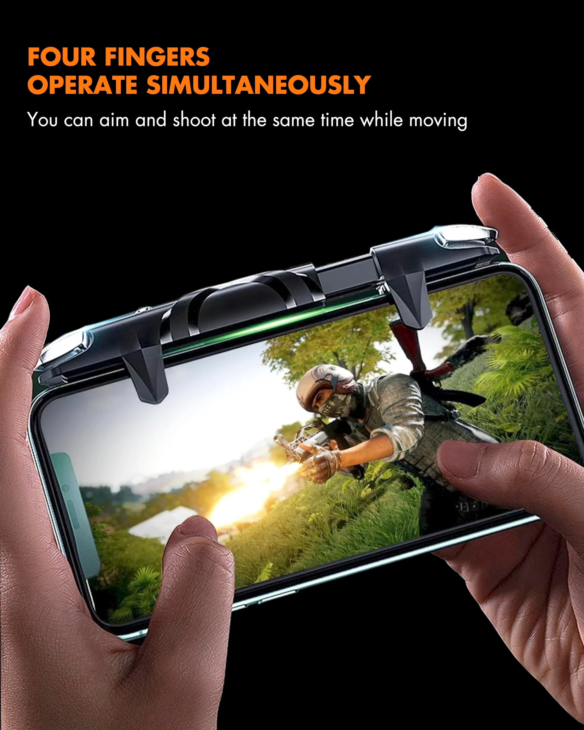 Mobile Phone Controller for Android & iPhone, Game Controller Compatible with PUBG Mobile/Knives Out/Call of Duty Mobile, Phone Triggers for Gaming with Sensitive Shoot and Aim - Image 2