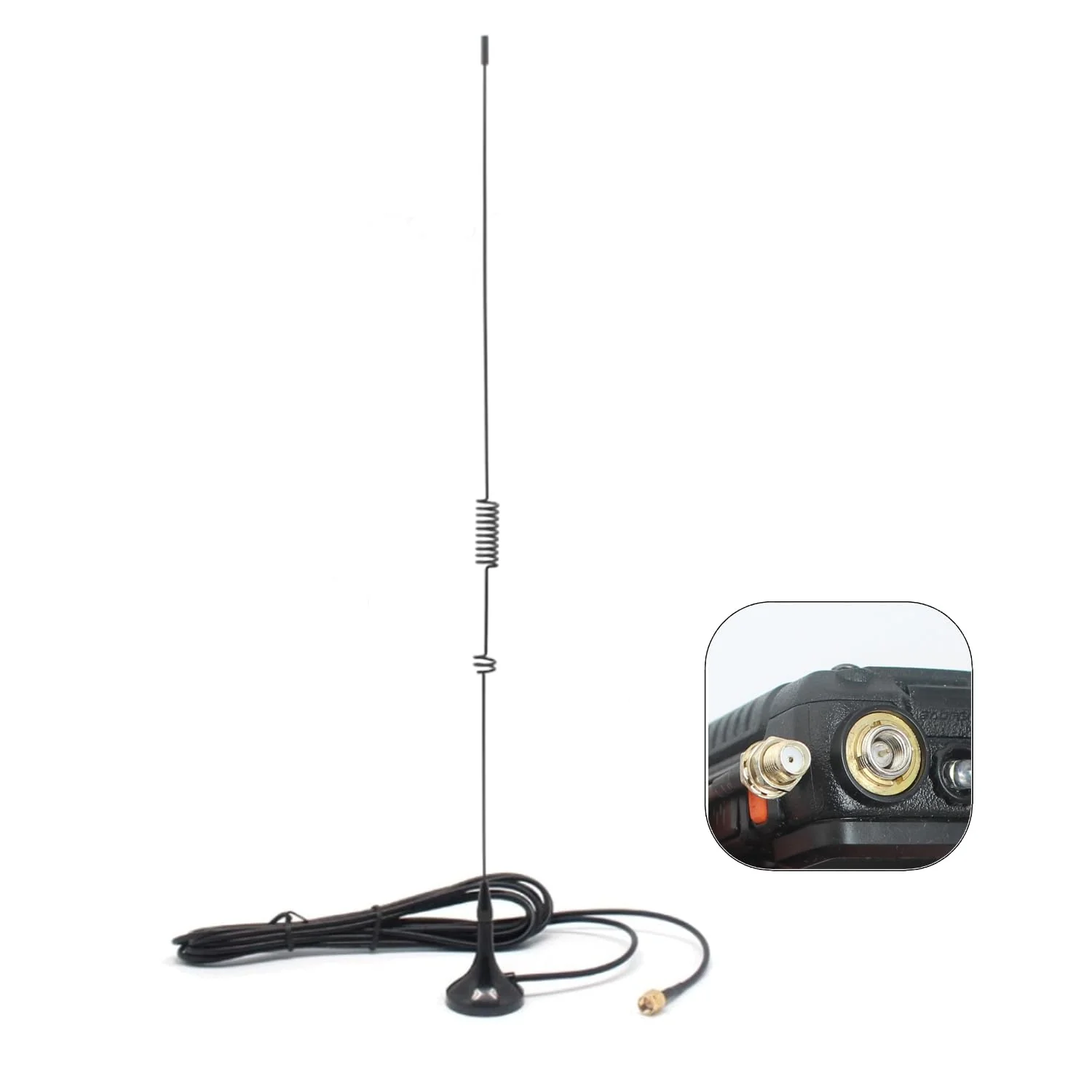 Mobile radio antenna Car VHF antenna Dual frequency UHF 136-174MHz 400-520MHz UHF antenna Car magnetic antenna, compatible with Kenwood compatible with BaoFeng amateur radio walkie-talkie