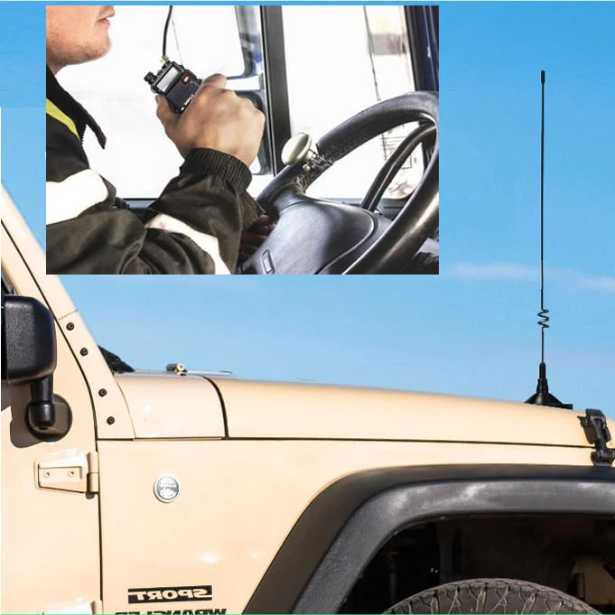 Mobile radio antenna Car VHF antenna Dual frequency UHF 136-174MHz 400-520MHz UHF antenna Car magnetic antenna, compatible with Kenwood compatible with BaoFeng amateur radio walkie-talkie - Image 3