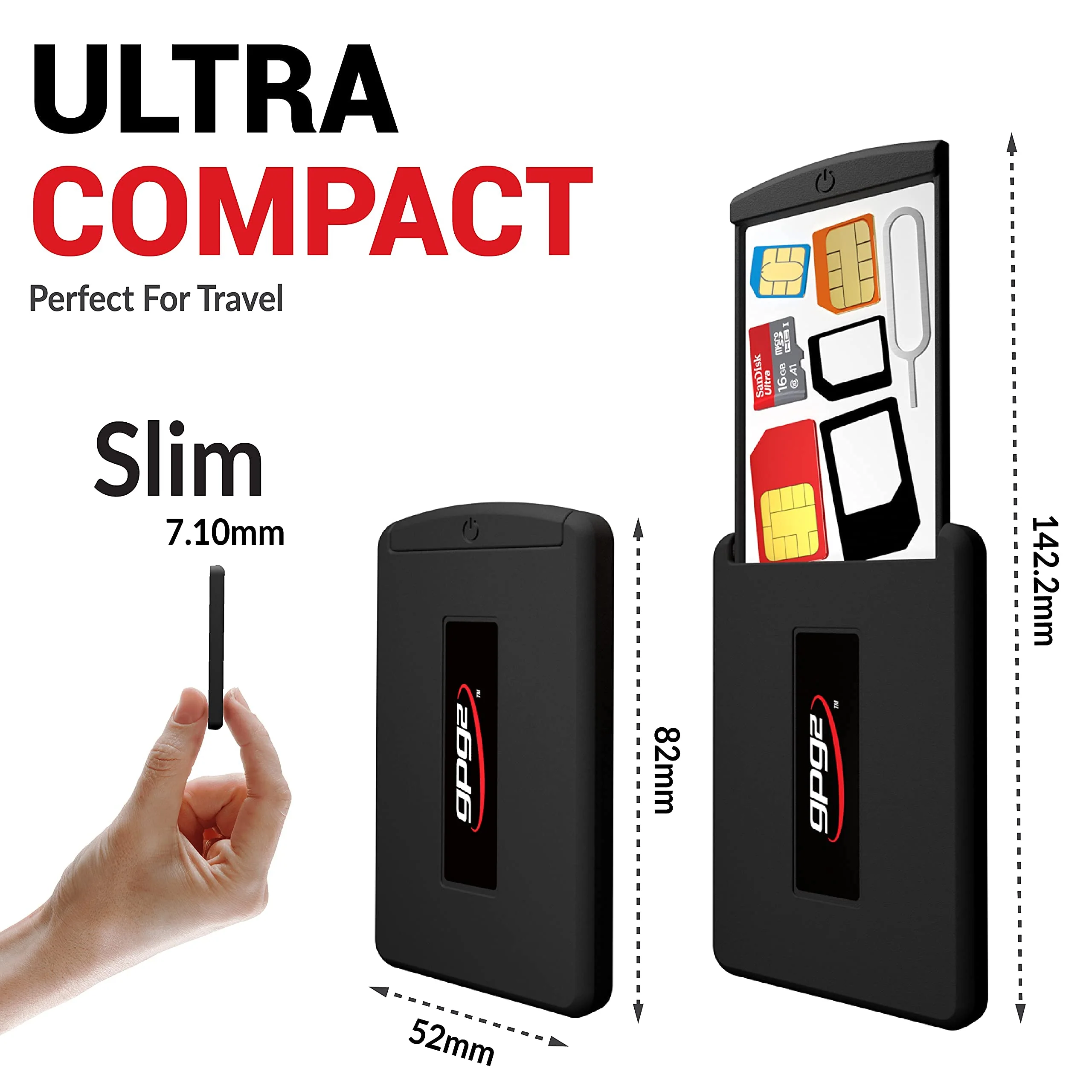 Mobile Safe Case for Travel, Sim Card Holder Hard Case, Compact Sim Card Storage Organizer Holds All Sim Cards, Nano Sim Cards, & Micro SD Cards, Sim Card Adapters Kit & Removal Tool Included - Image 5