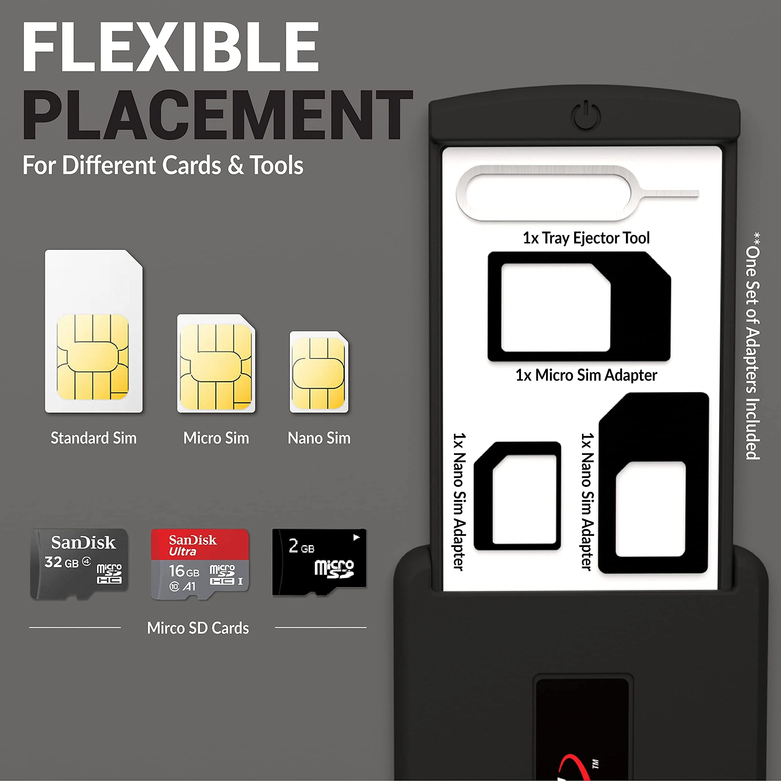 Mobile Safe Case for Travel, Sim Card Holder Hard Case, Compact Sim Card Storage Organizer Holds All Sim Cards, Nano Sim Cards, & Micro SD Cards, Sim Card Adapters Kit & Removal Tool Included - Image 6