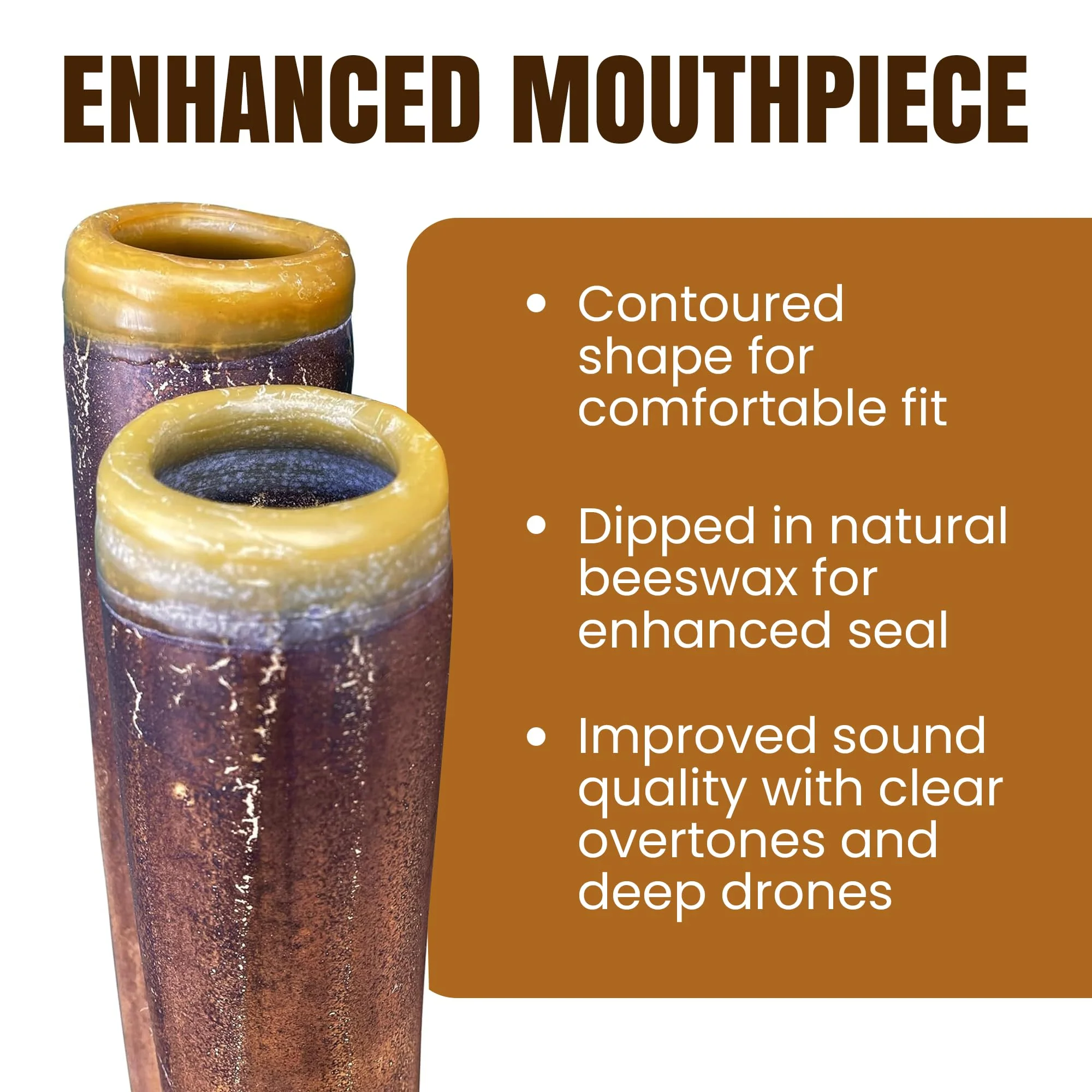 Modern Didgeridoo Instrument – Hand-fired with Beeswax Mouthpiece, Durable and Lightweight, Ideal for Beginners – Key of D - Image 2