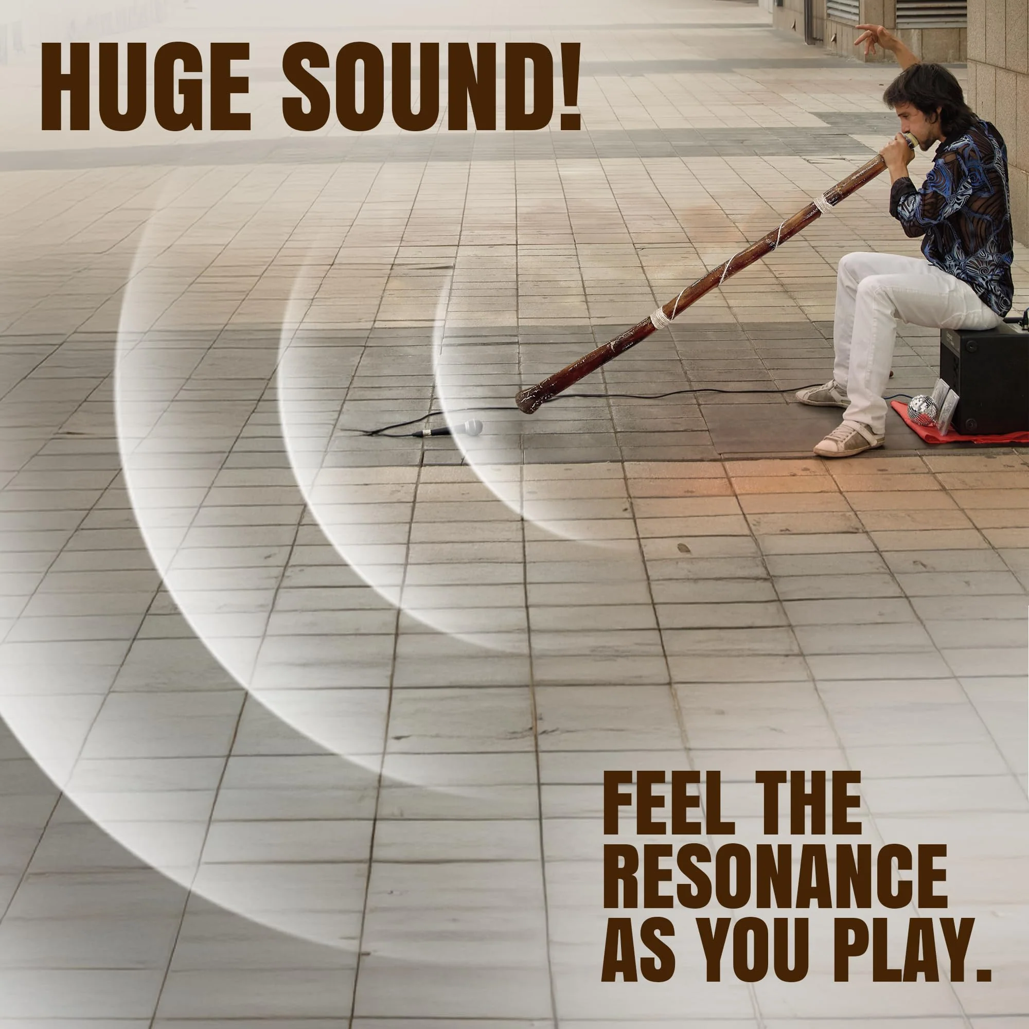 Modern Didgeridoo Instrument – Hand-fired with Beeswax Mouthpiece, Durable and Lightweight, Ideal for Beginners – Key of D - Image 5