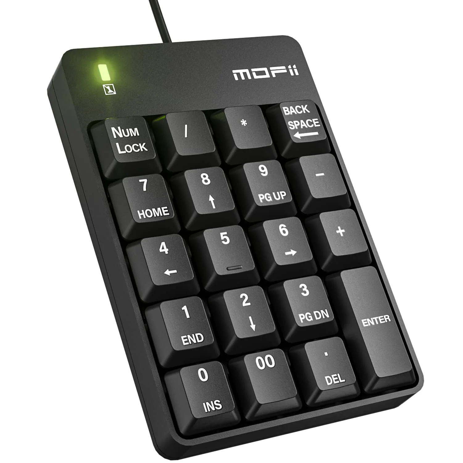 MOFII Wired Number Pad Numeric Keypad Silent 19 Keys USB Numpad, Portable Financial Accounting Keyboard 10 Key for Laptop/Computer/PC/Notebook/Surface Pro - Black Wired Black kaypad