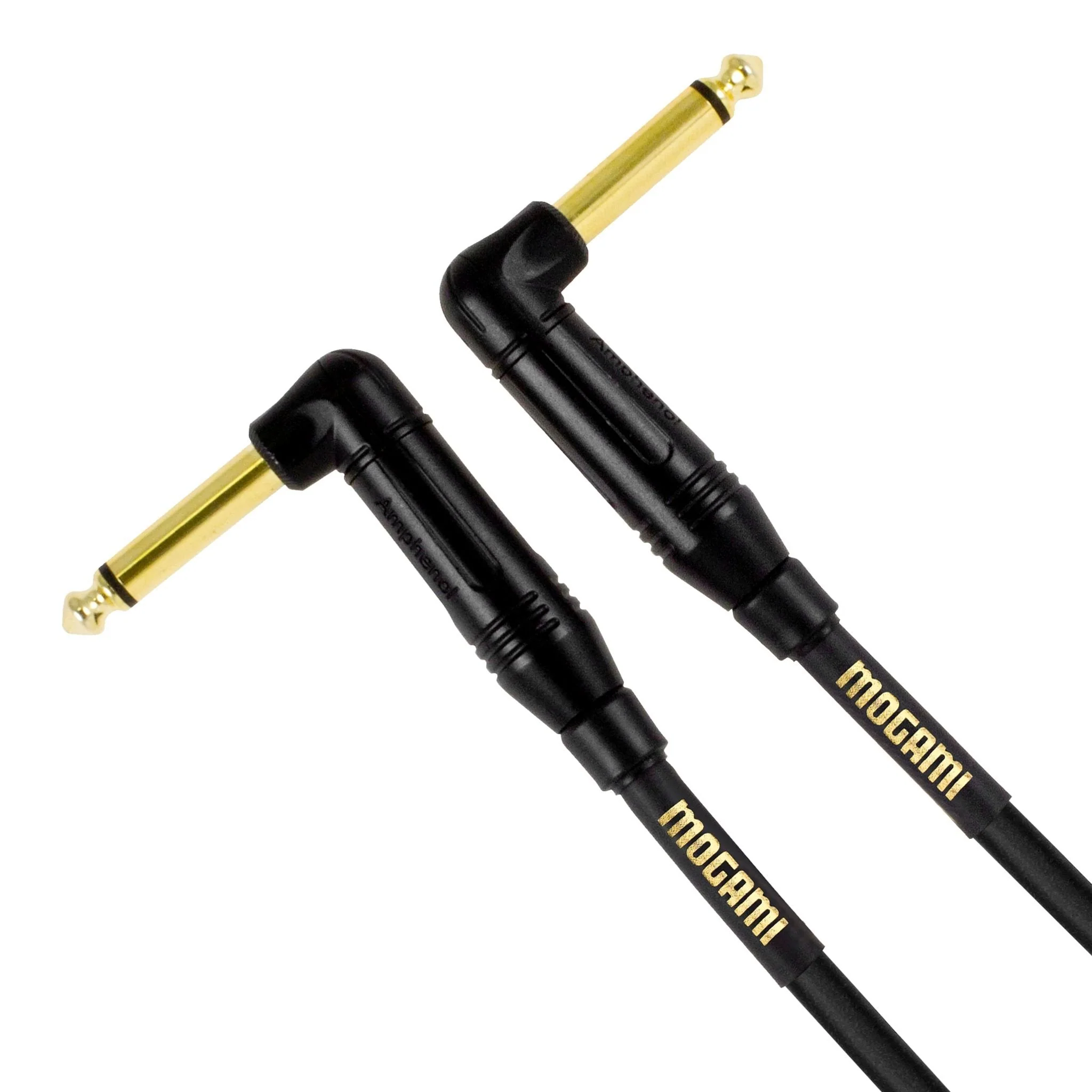 Mogami GOLD INSTRUMENT-0.5RR Guitar Pedal Effects Instrument Cable, 1/4" TS Male Plugs, Gold Contacts, Right Angle Connectors, 6 Inch 0.500 Foot (6 Inch)