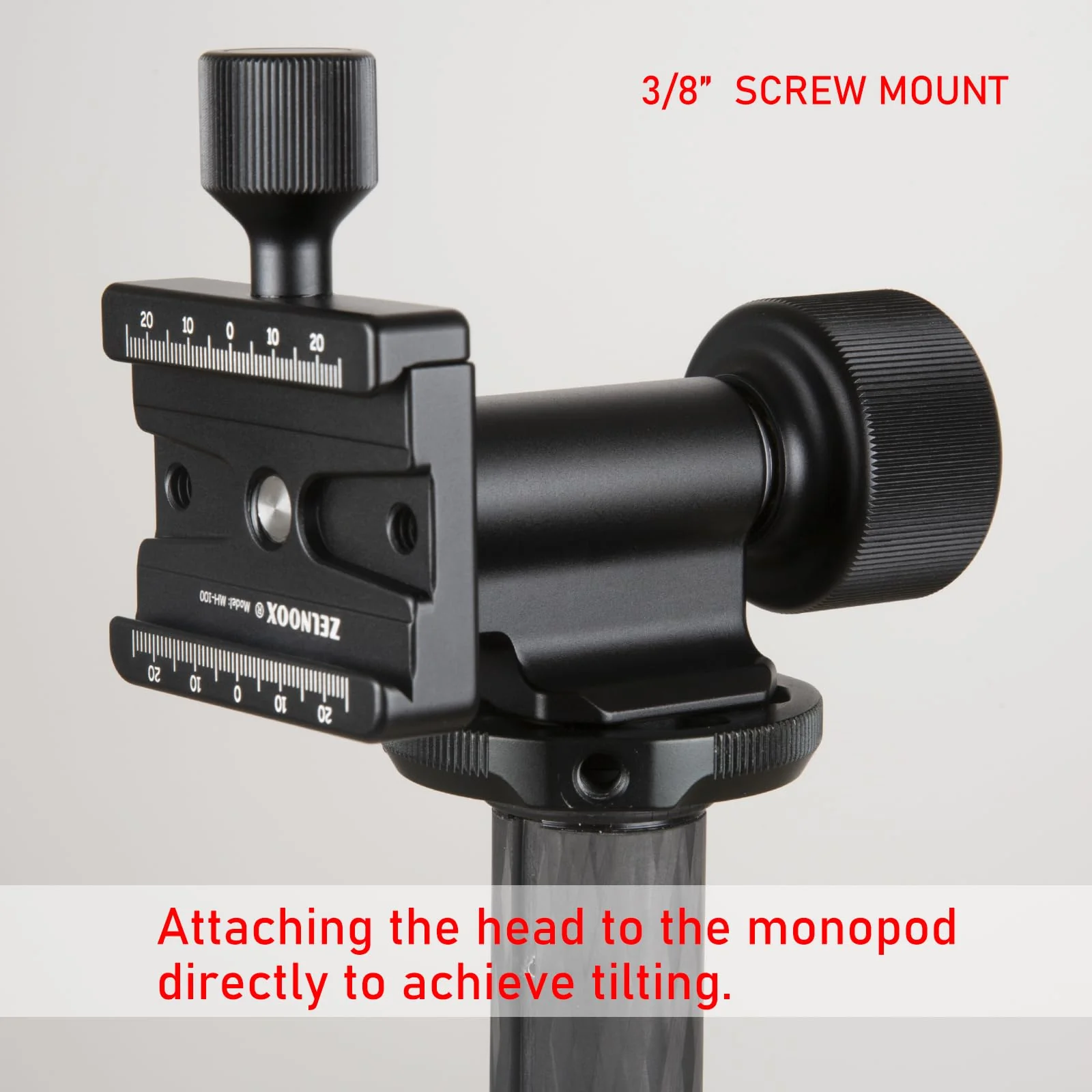 Monopod Gimbal Head,Side Saddle Speed Tilt Gimbal Head with Arca Swiss Dovetail Quick Release Plate for Monopod Camera Medium and Telephoto Lenses, Max Load 100lbs - Image 3