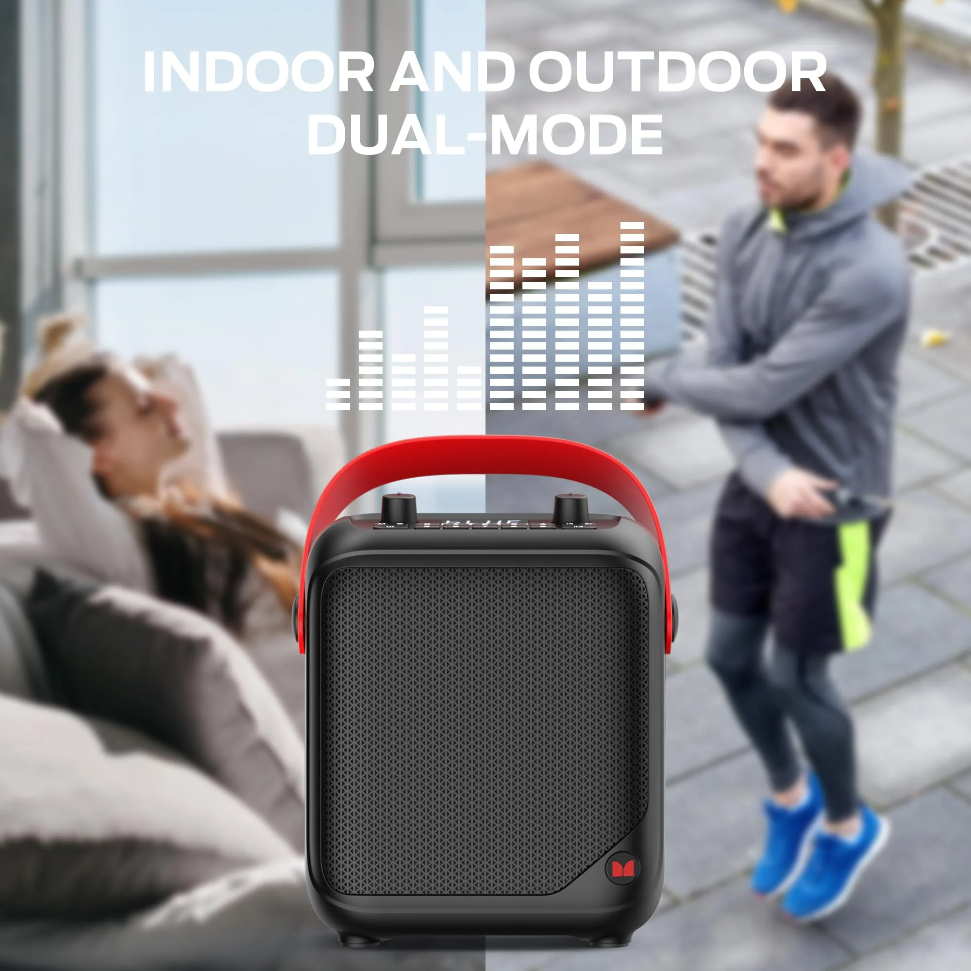 Monster Portable Bluetooth Speakers, Wireless Bluetooth Speaker with 40W Loud Stereo Sound, Outdoor Speakers with Handle, 12H Playtime, Supports TF Card, AUX, FM Radio for Party Black - Image 4