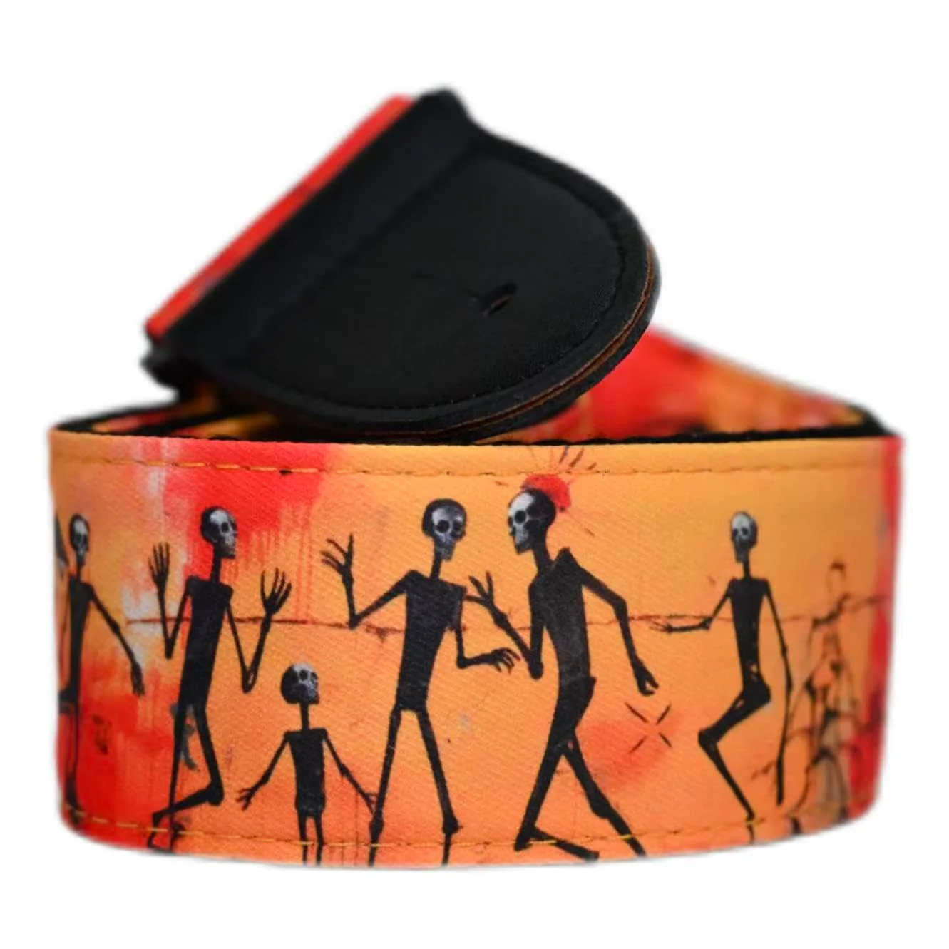 Morto Jacquard Guitar Strap – Adjustable Padded Fabric with Locks & Pick Holder for Electric, Acoustic, Bass – Unique Gift Standard