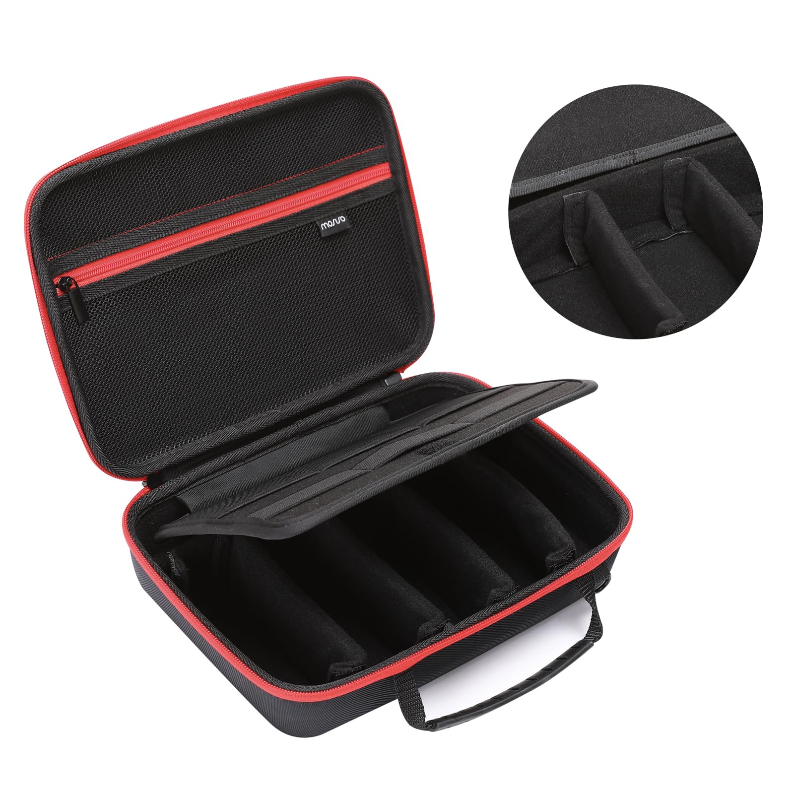 MOSISO Camera Case Compatible with GoPro Hero 12/11/10/9/8/7, Hard Travel Carrying Case Compatible with AKASO EK7000/V50/Brave 4/7 LE/8, EVA Case with Handle & Snap Hook for Action Camera, Black - Image 2