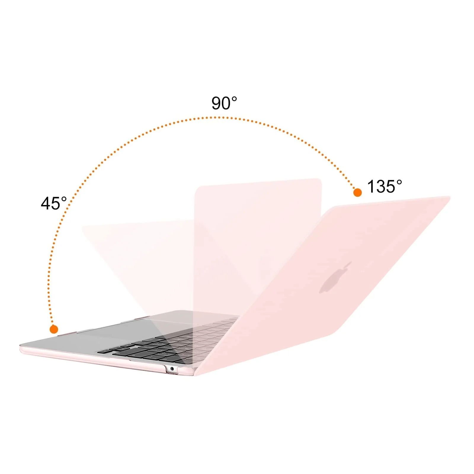 MOSISO Compatible with MacBook Air 13.6 inch Case 2022 2023 2024 Release M3 A3113 M2 A2681 with Touch ID, Plastic Hard Shell Case&Keyboard Cover&Screen Protector&Type C Adapter 2 Pack, Chalk Pink - Image 4