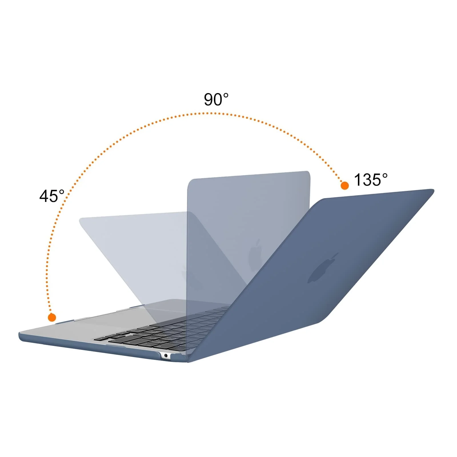 MOSISO Compatible with MacBook Air 13.6 inch Case 2022 2023 2024 Release M3 A3113 M2 A2681 with Touch ID, Plastic Hard Shell Case&Keyboard Cover&Screen Protector&Type C Adapter 2 Pack, Steel Blue - Image 4
