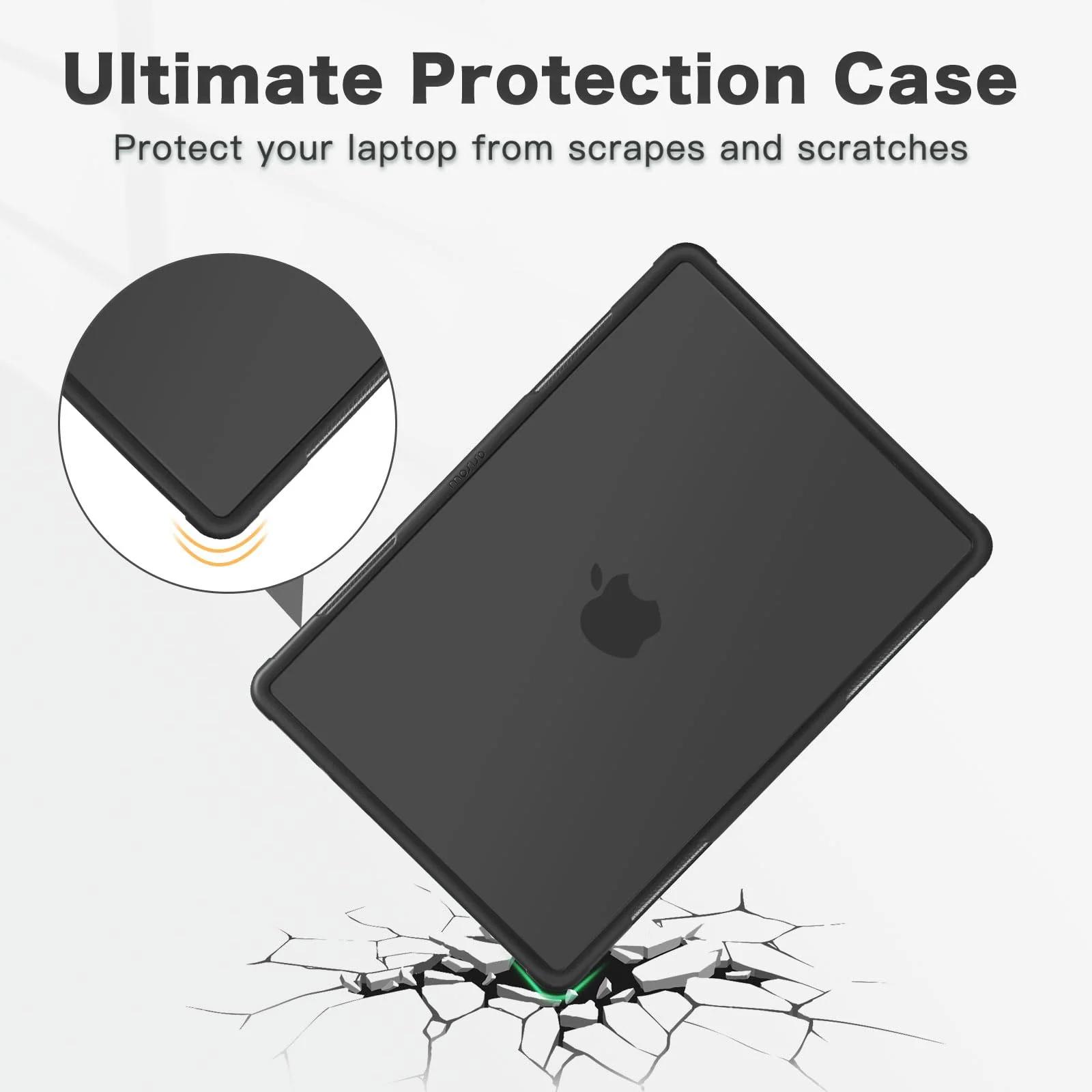 MOSISO Compatible with MacBook Air 13.6 inch Case 2022-2024 M3 A3113 M2 A2681 Touch ID, Heavy Duty Shockproof Plastic Hard Case with Fold Kickstand&Keyboard Cover&Screen Protector&Type C, Black - Image 3