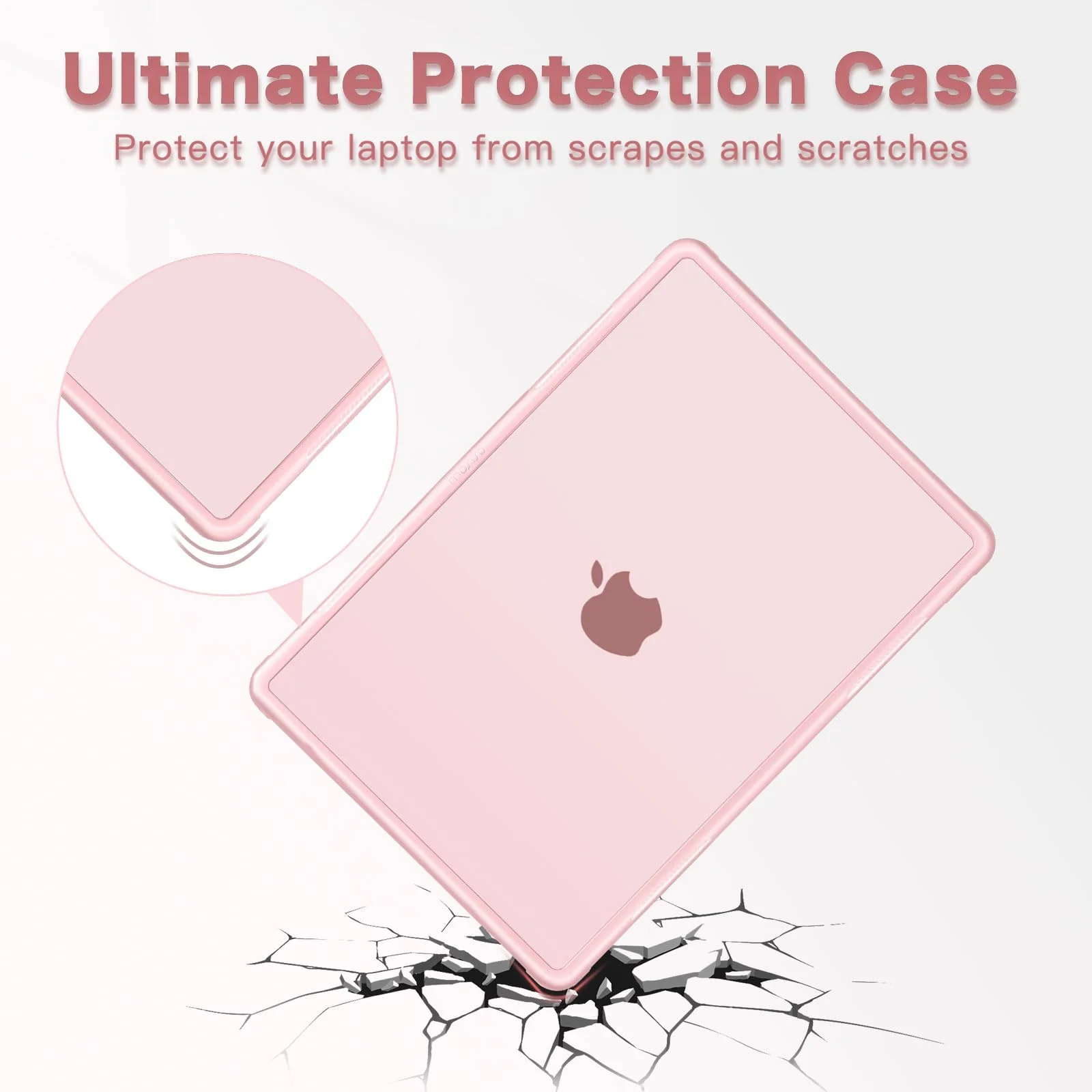 MOSISO Compatible with MacBook Air 13.6 inch Case 2022-2024 M3 A3113 M2 A2681 Touch ID, Heavy Duty Shockproof Plastic Hard Case with Fold Kickstand&Keyboard Cover&Screen Protector&Type C, Pink - Image 3