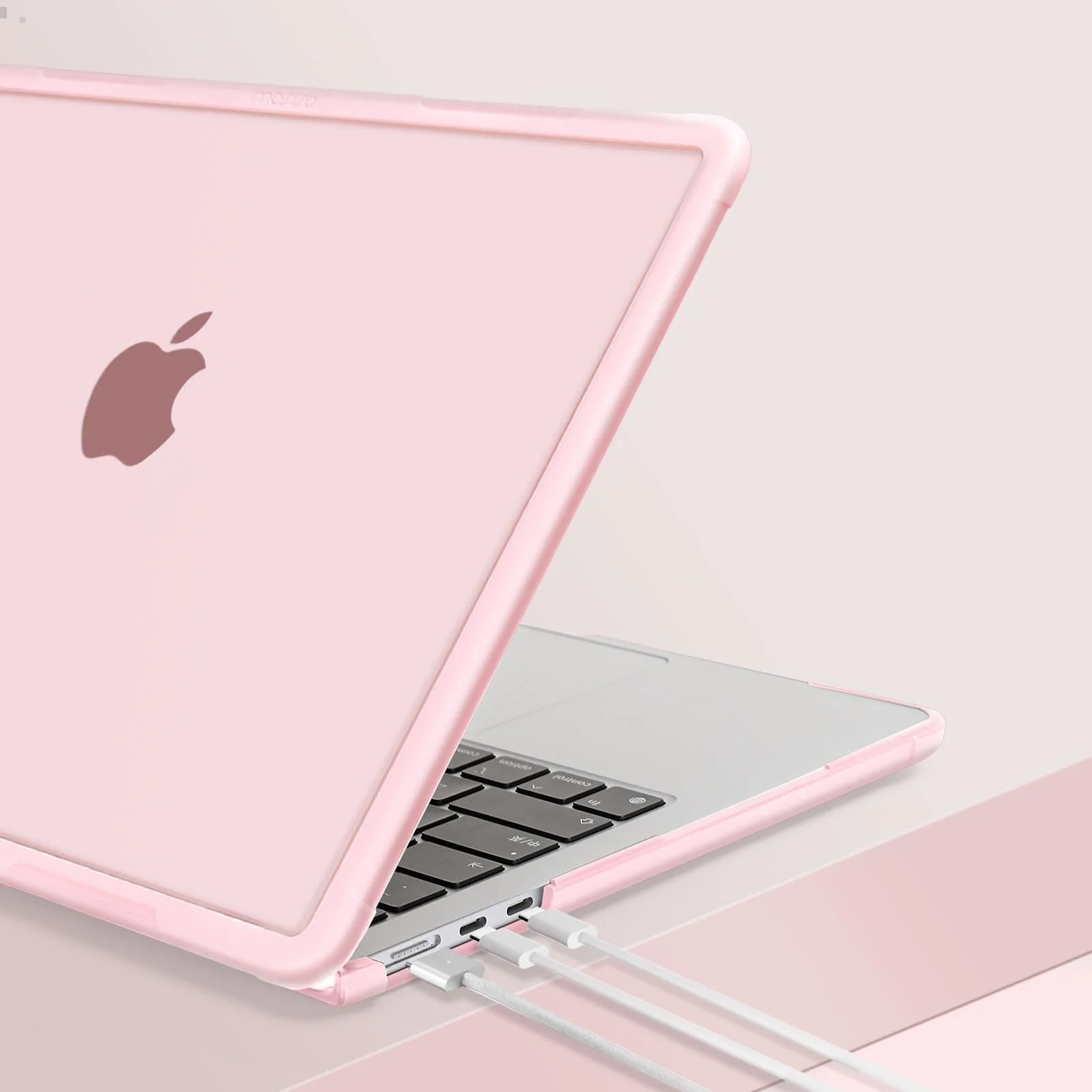 MOSISO Compatible with MacBook Air 13.6 inch Case 2022-2024 M3 A3113 M2 A2681 Touch ID, Heavy Duty Shockproof Plastic Hard Case with Fold Kickstand&Keyboard Cover&Screen Protector&Type C, Pink - Image 8