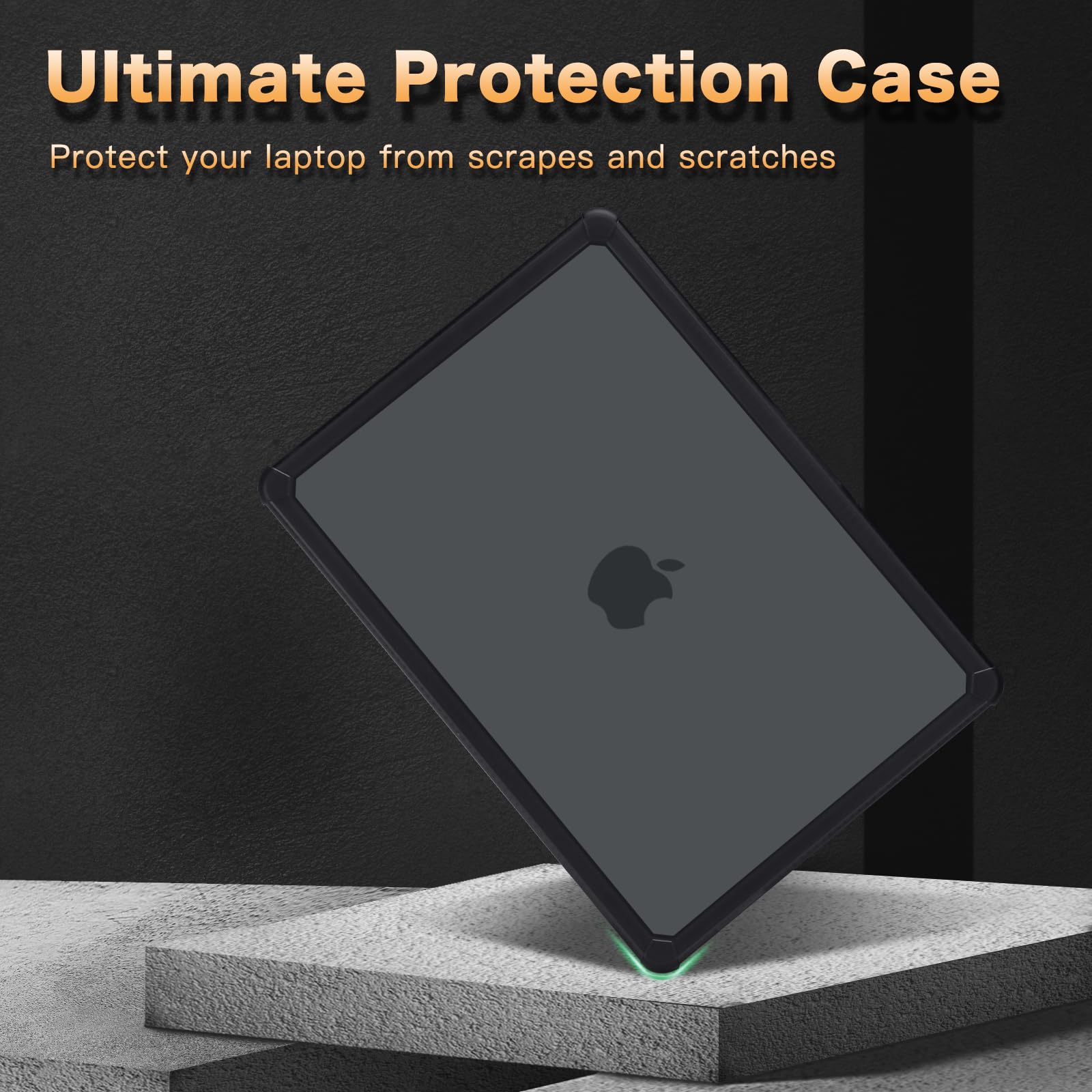 MOSISO Compatible with MacBook Air 13 inch Case 2024 2023 2022 M3 A3113 M2 A2681, Anti-Cracking Heavy Duty TPU Bumper Plastic Hard Case&Keyboard Skin&Screen Film for MacBook Air 13.6, Black - Image 4