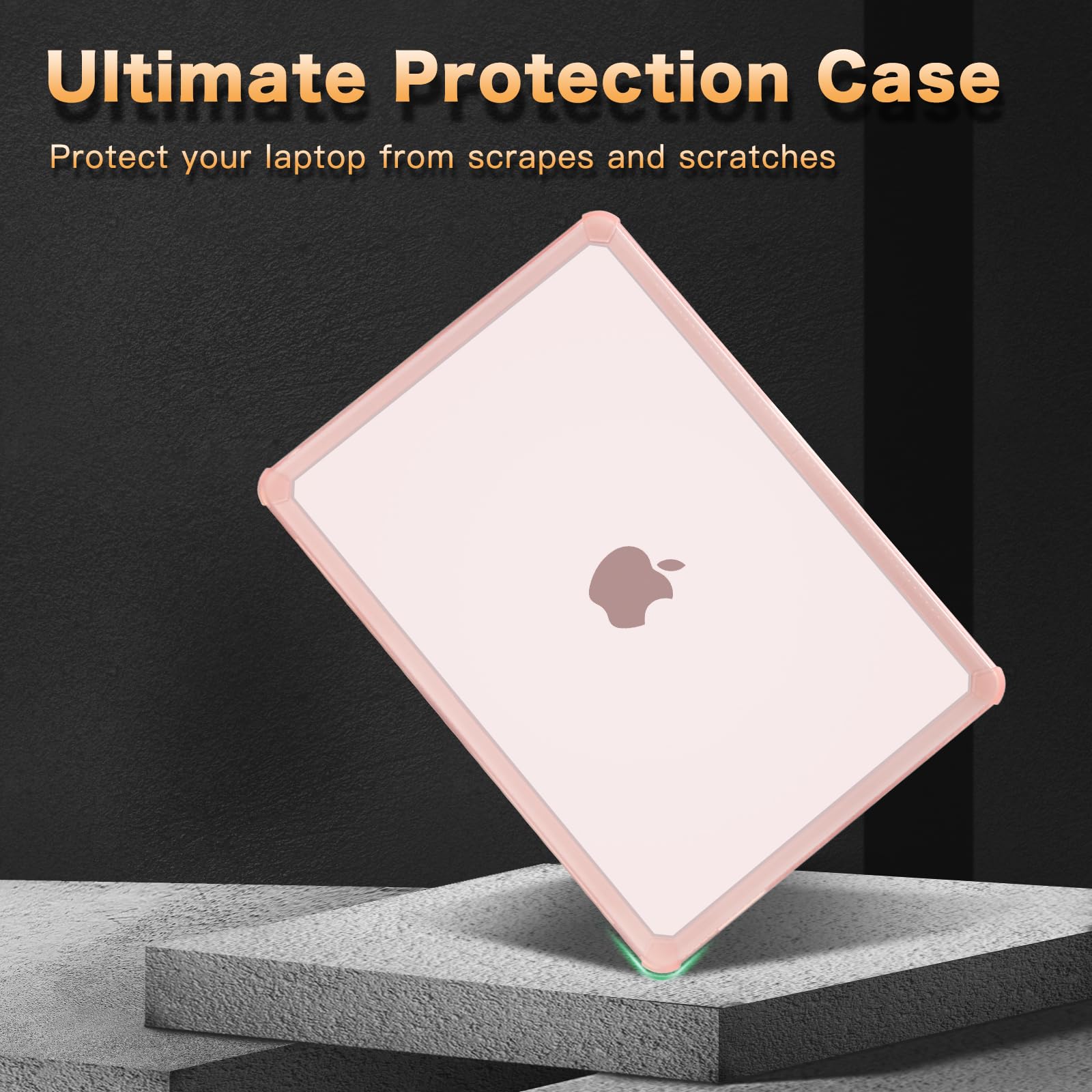MOSISO Compatible with MacBook Air 13 inch Case 2024 2023 2022 M3 A3113 M2 A2681, Anti-Cracking Heavy Duty TPU Bumper Plastic Hard Case&Keyboard Skin&Screen Film for MacBook Air 13.6, Pink - Image 3