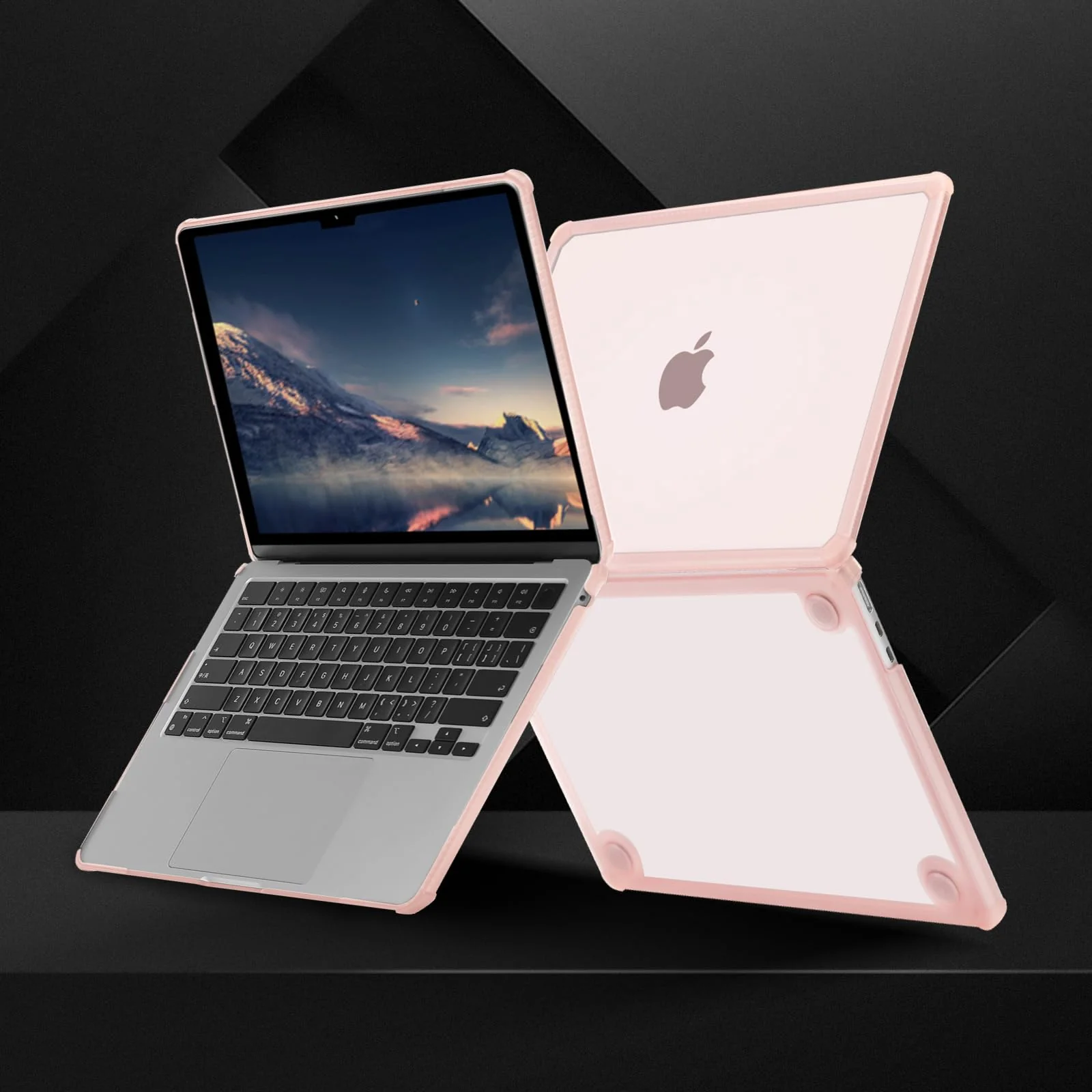 MOSISO Compatible with MacBook Air 13 inch Case 2024 2023 2022 M3 A3113 M2 A2681, Anti-Cracking Heavy Duty TPU Bumper Plastic Hard Case&Keyboard Skin&Screen Film for MacBook Air 13.6, Pink - Image 4