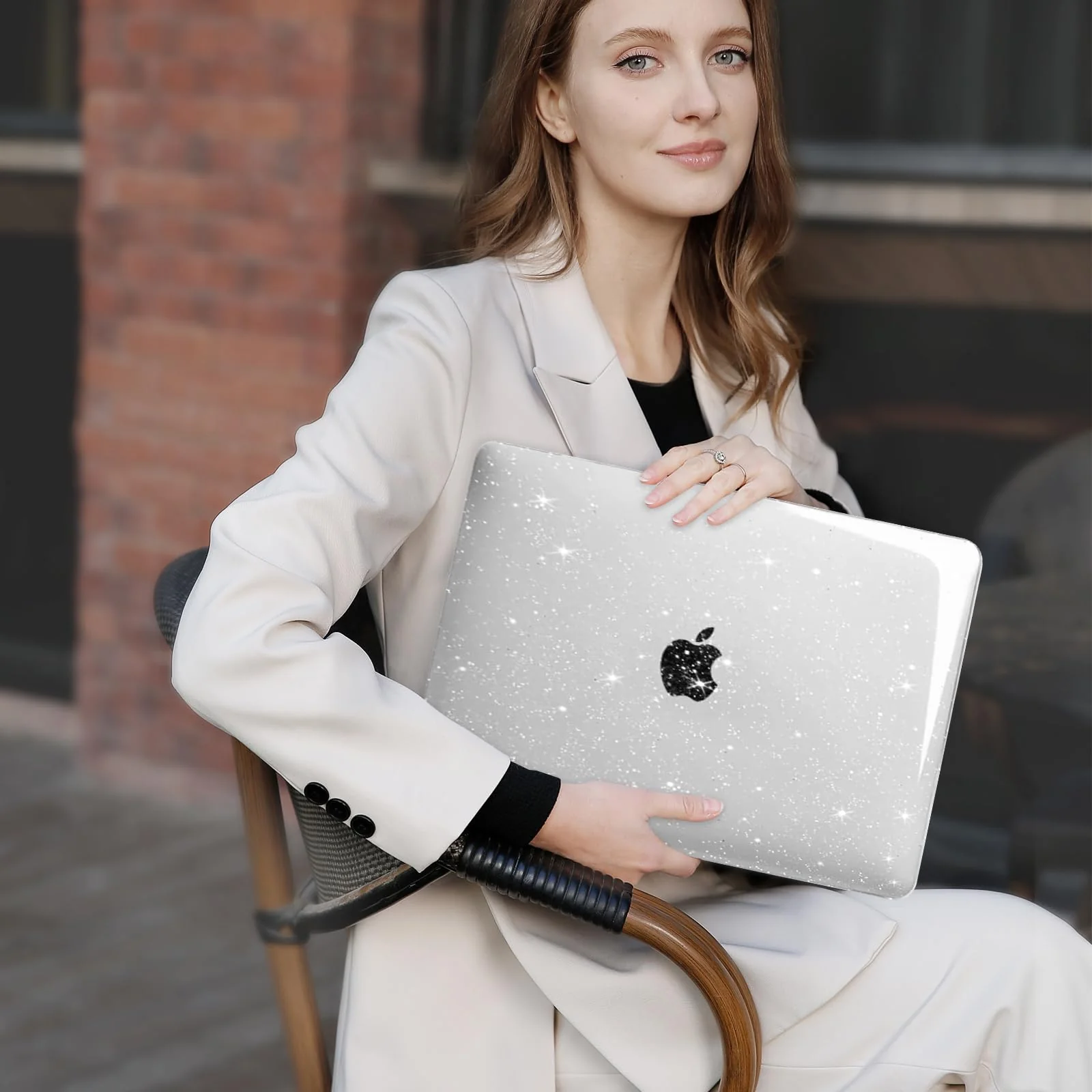 MOSISO Compatible with MacBook Air 13 inch Case 2024 2023 2022 M3 A3113 M2 A2681, Glitter Sparkly Plastic Hard Shell&Keyboard Cover&Screen Film&Type C for MacBook Air 13.6 inch Case, Transparent - Image 9
