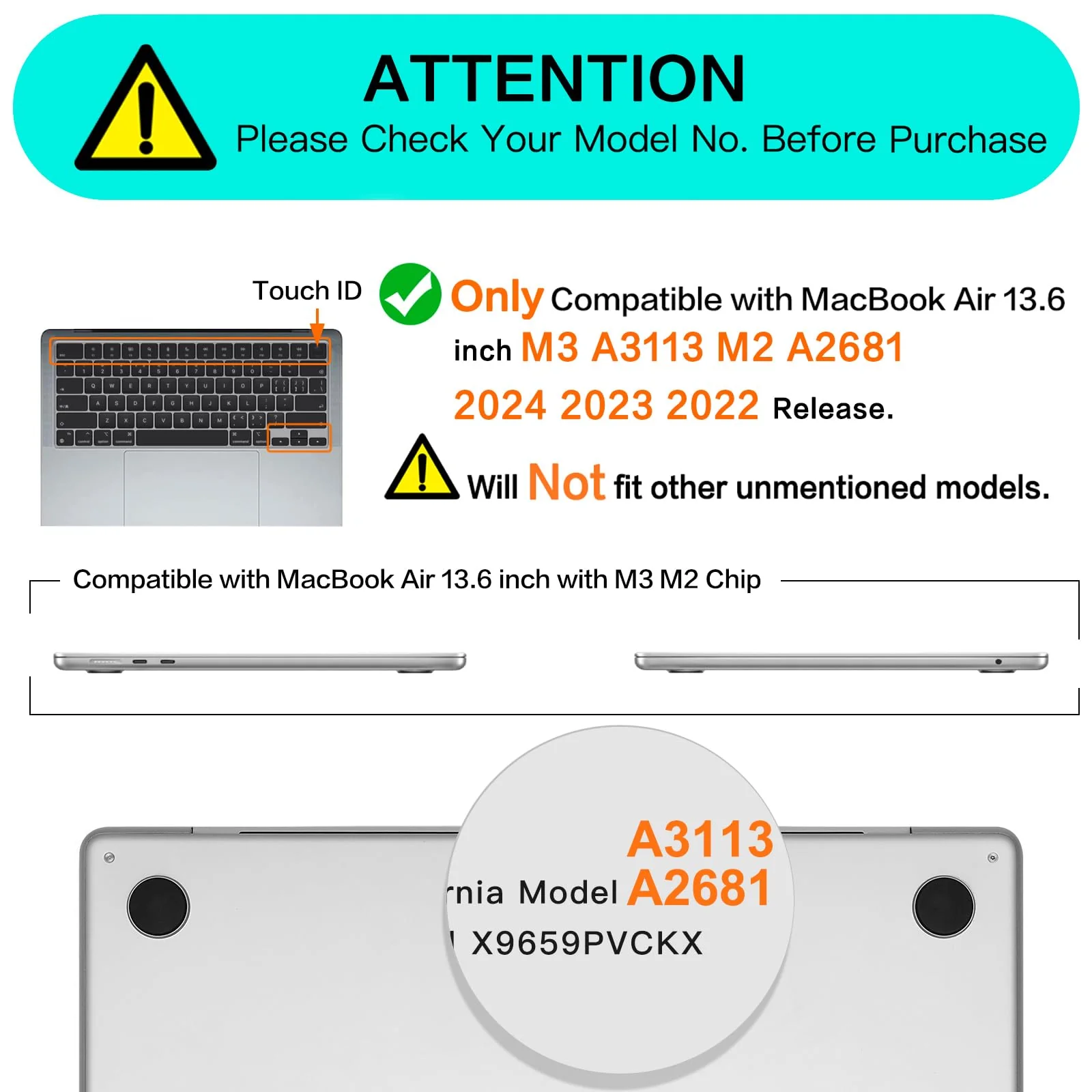 MOSISO Compatible with MacBook Air 13 inch Case 2024 2023 2022 M3 A3113 M2 A2681, Symmetric Geometric Heavy Duty Plastic Hard Case with TPU Bumper&Keyboard Skin&Type C for MacBook Air 13.6, Black - Image 2