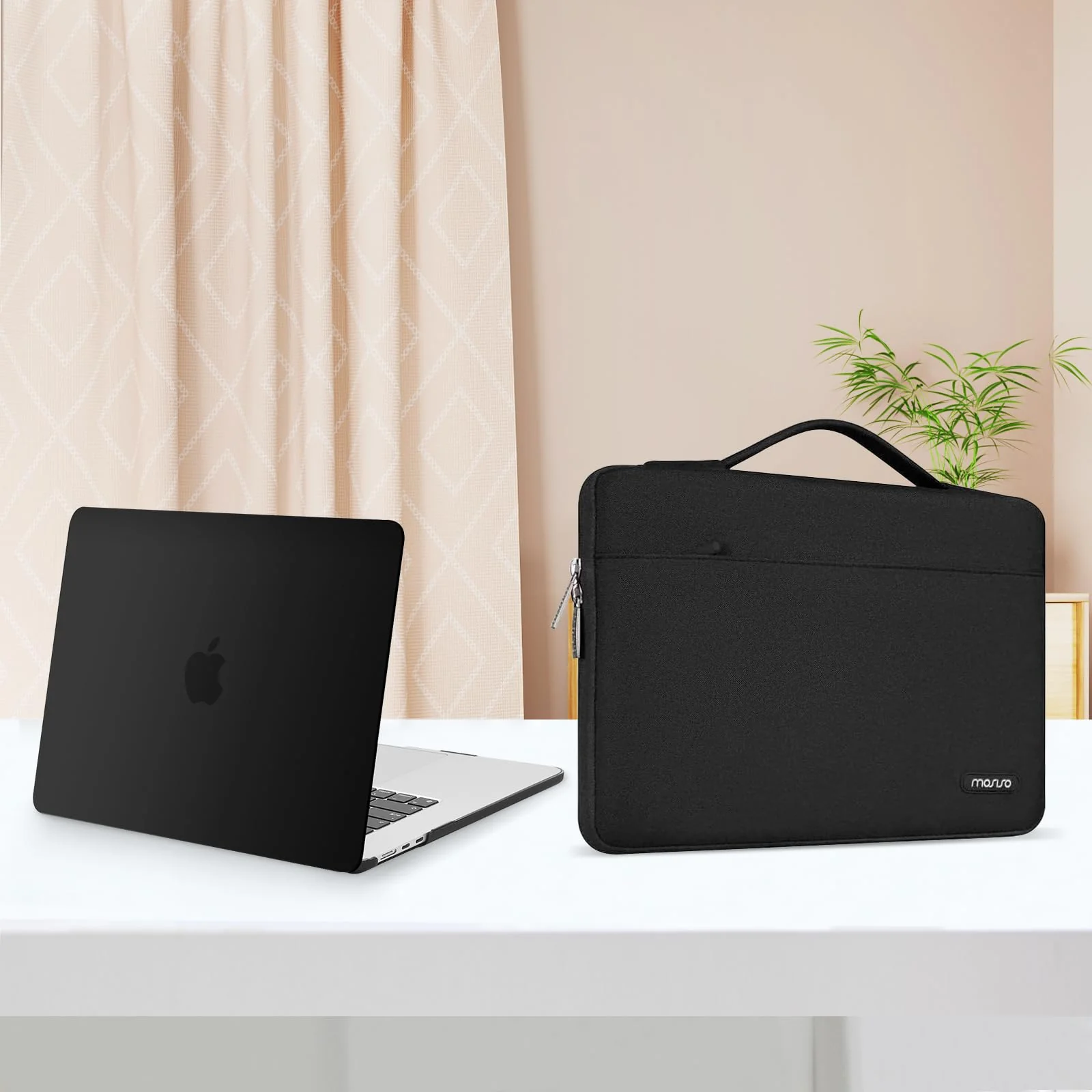 MOSISO Compatible with MacBook Air 15 inch Case 2024 2023 Release M3 A3114 M2 A2941 with Touch ID, Plastic Hard Shell&Carrying Sleeve Bag&Keyboard Cover&Webcam Cover&Screen Protector, Black - Image 7