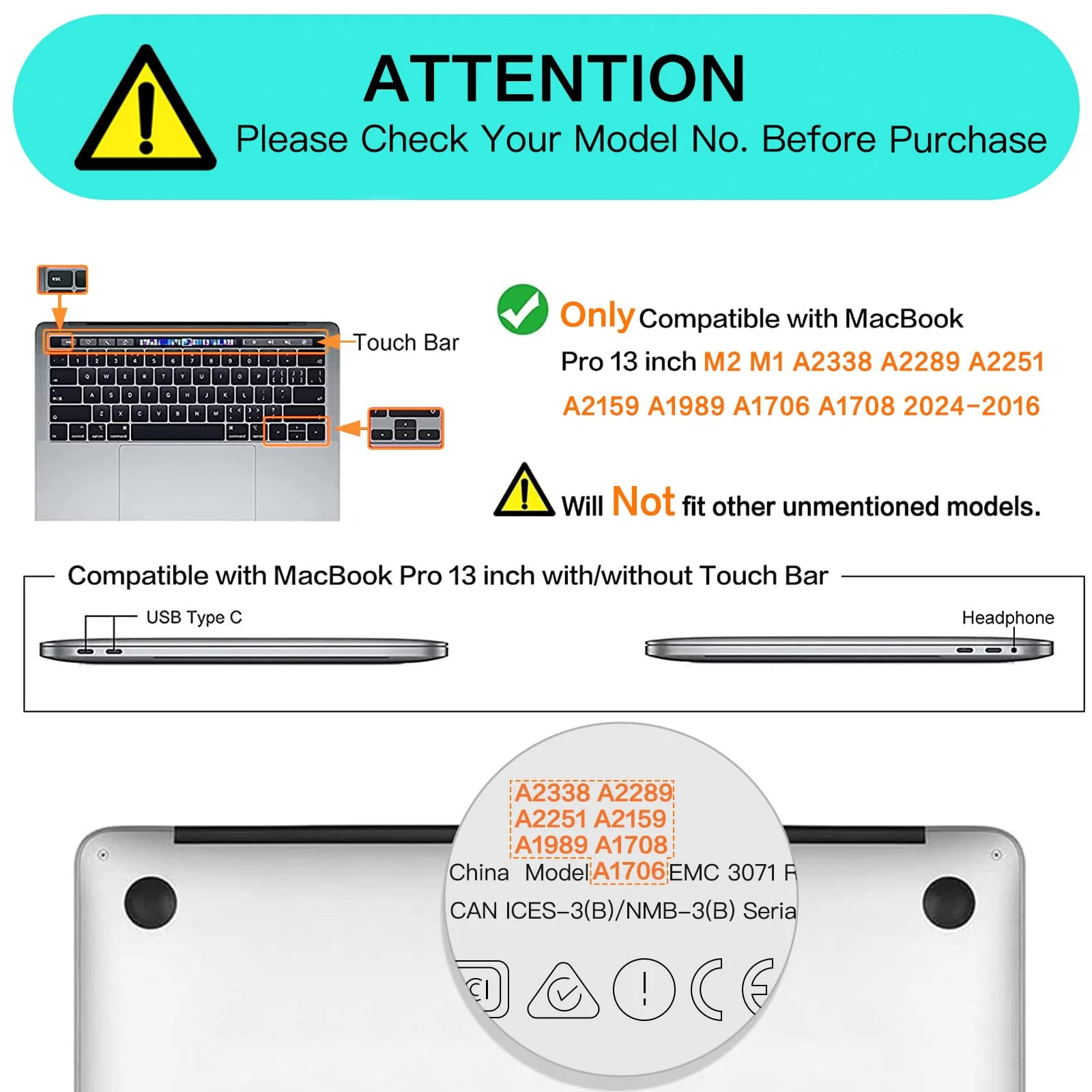 MOSISO Compatible with MacBook Pro 13 inch Case M2 2024, 2023, 2022-2016 A2338 M1 A2251 A2289 A2159 A1989 A1708 A1706 with/without Touch Bar, Plastic Hard Shell Case Cover, Crystal Clear - Image 2