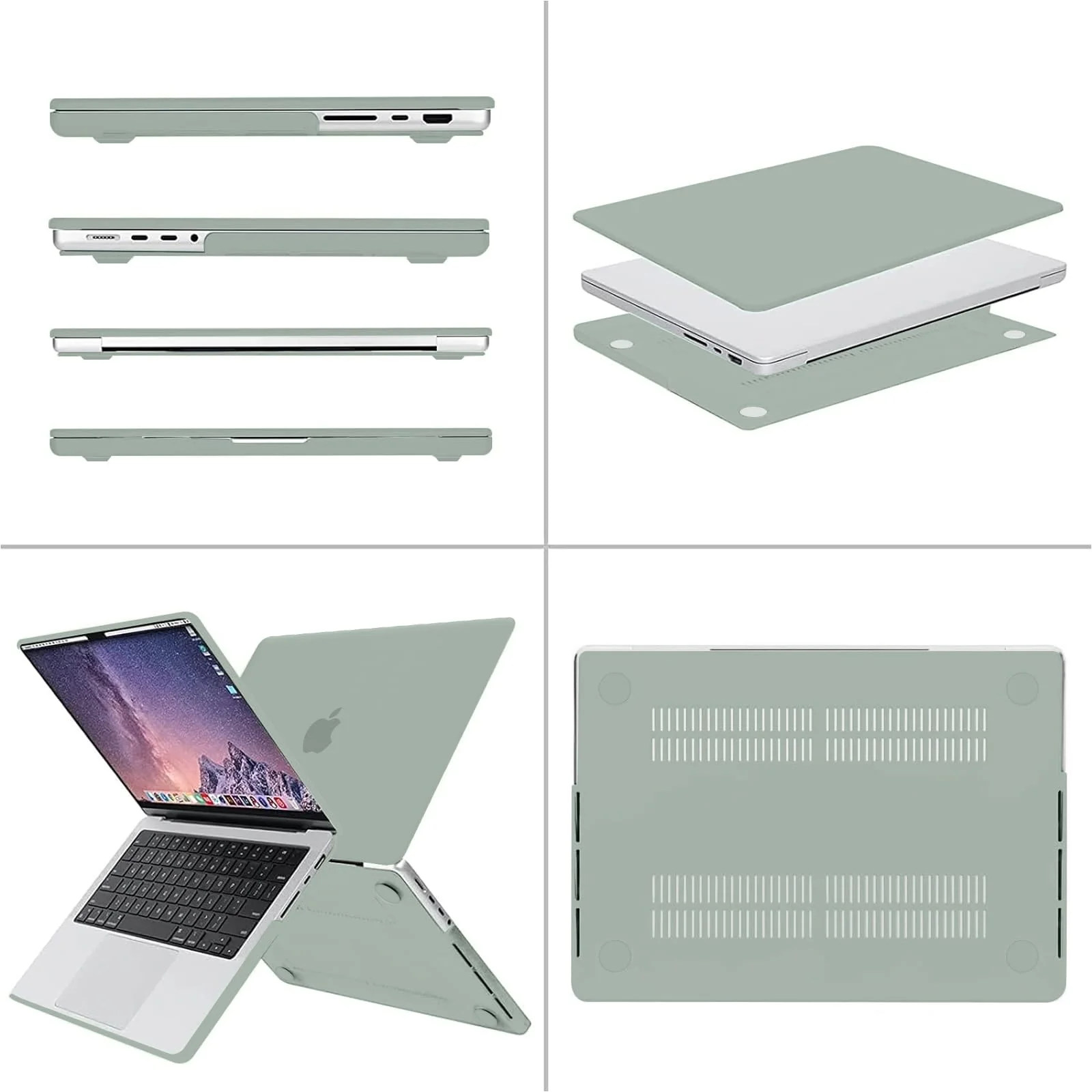 MOSISO Compatible with MacBook Pro 14 inch Case 2024 2023 2022 2021 Release M3 A2918 A2992 M2 A2779 M1 A2442 Pro Max, Plastic Hard Shell&Keyboard Cover&Screen Protector&Storage Bag, Antique Green - Image 5