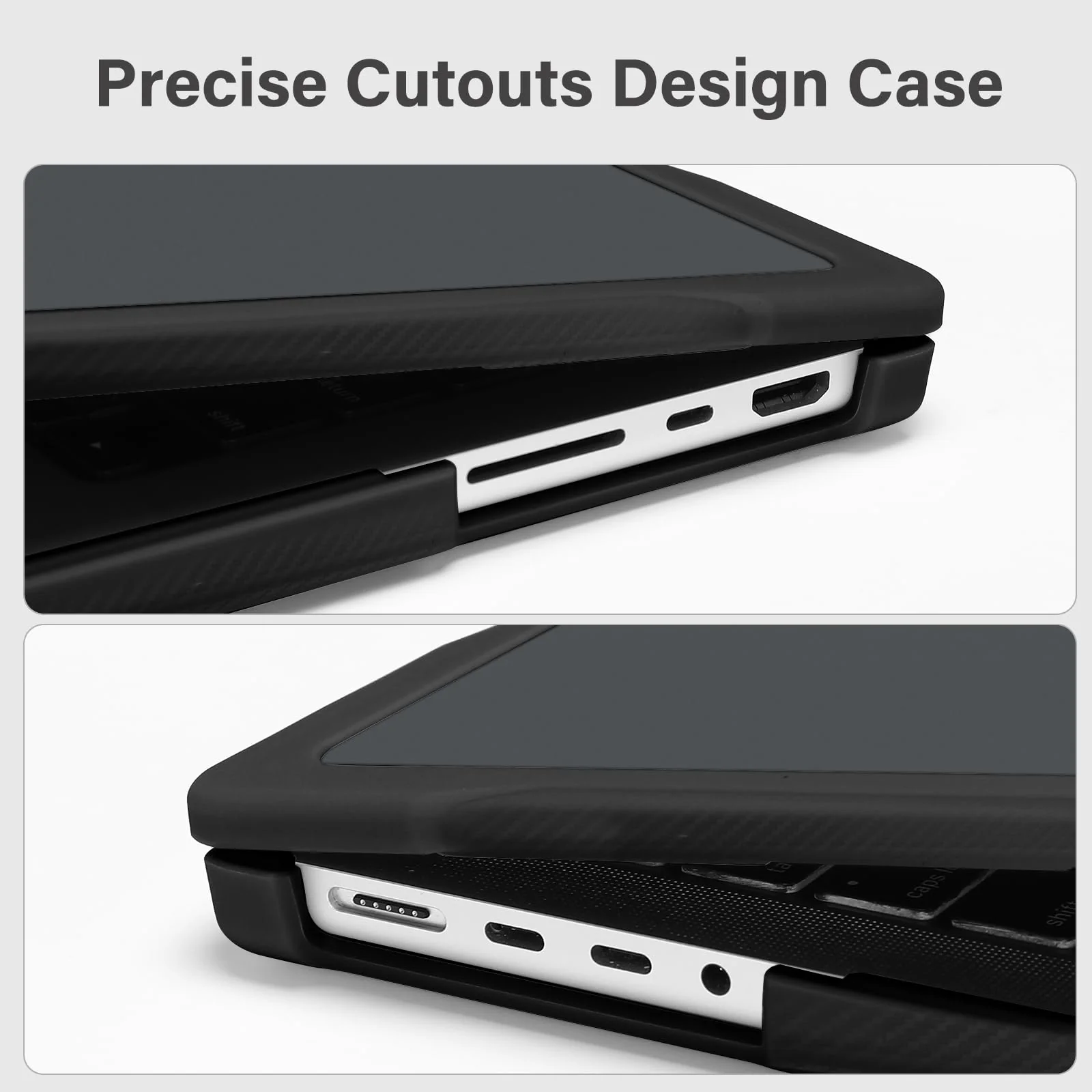 MOSISO Compatible with MacBook Pro 14 inch Case 2024 2023 2022 2021 Release M3 A2918 A2992 M2 A2779 M1 A2442, Soft TPU Bumper Plastic Anti-scratch Hard Case&Keyboard Cover&Screen Protector, Black - Image 3
