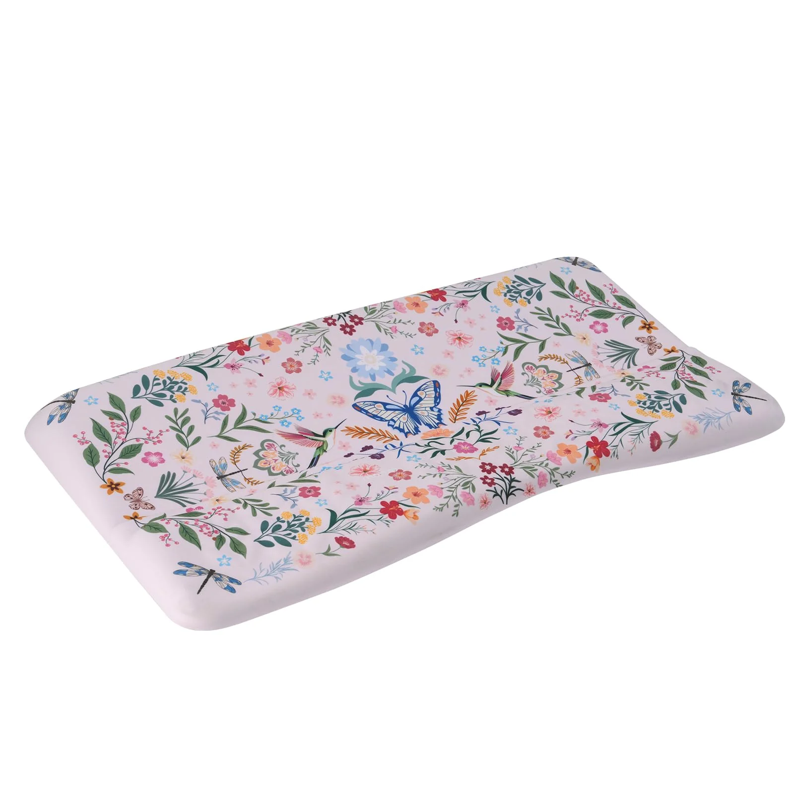 MOSISO Keyboard Stand with Wrist Rest, Hummingbird Plants&Flowers Ergonomic Keyboard Riser with Wrist Rest Pad, Non-Slip Base Easy Typing Cushion with Wheat Ear Memory Foam for Home Office, Pink