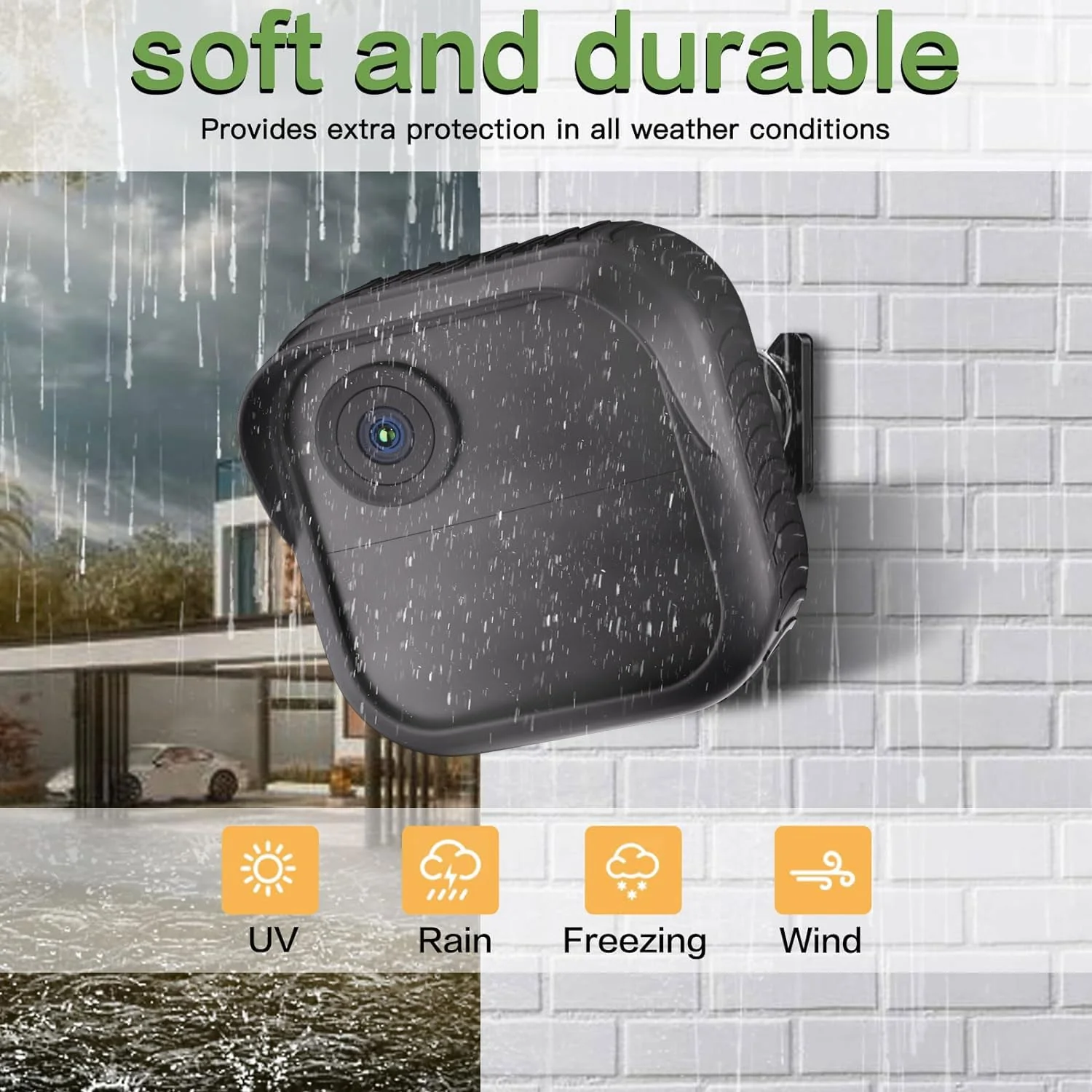 MOSISO Silicone Case Cover Compatible with Blink Outdoor 4 (4th Gen) Camera, Weatherproof Protective Silicon Skin Cover for All-New Outdoor 4 Smart Security Camera, Black, 2 Pack - Image 4