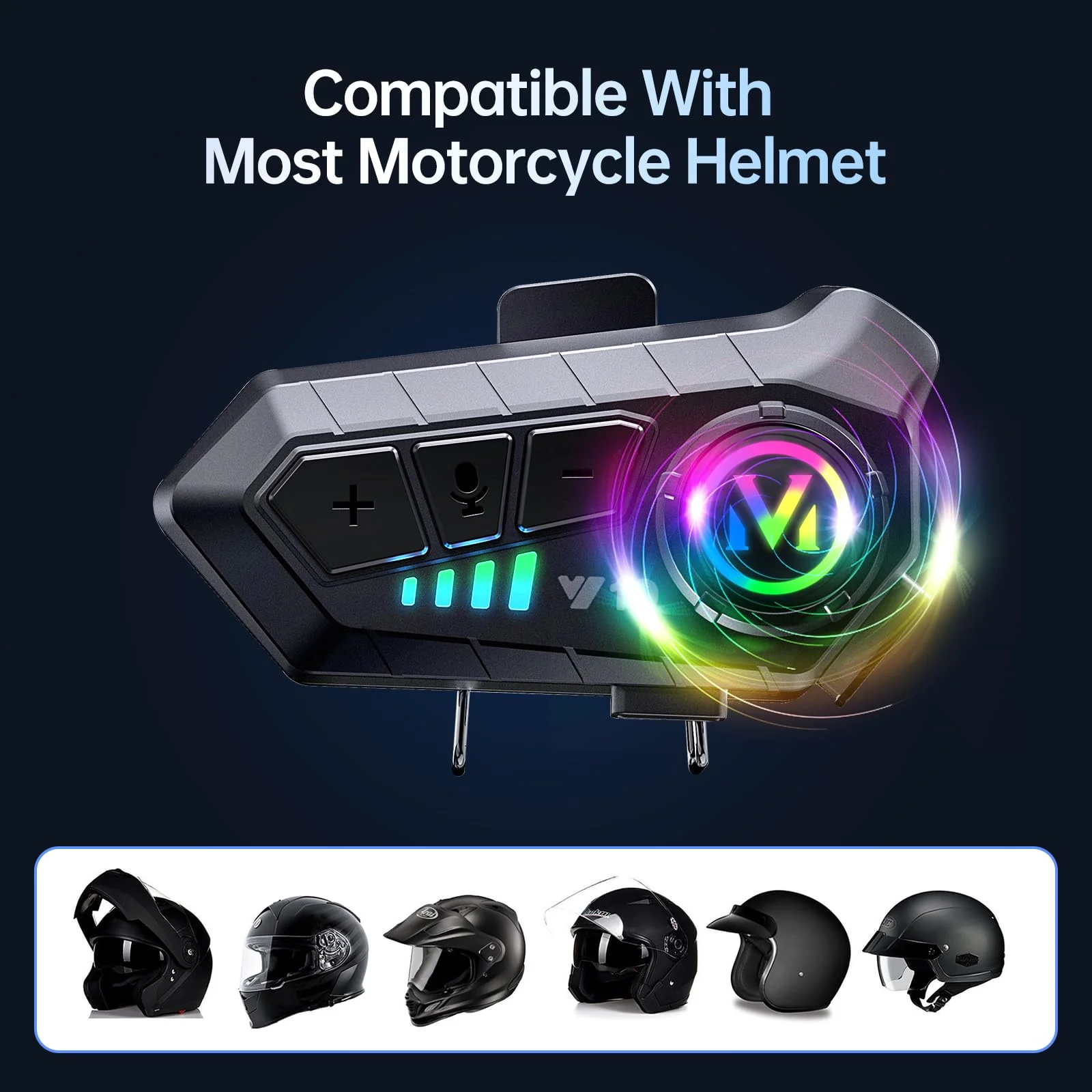 Motorcycle Bluetooth Headset Speaker Skiing Earphone Waterproof Bluetooth Helmet Headset with Noise Cancellation Ultra-Thin Wireless Bluetooth Headphones for All Helmets - Image 6