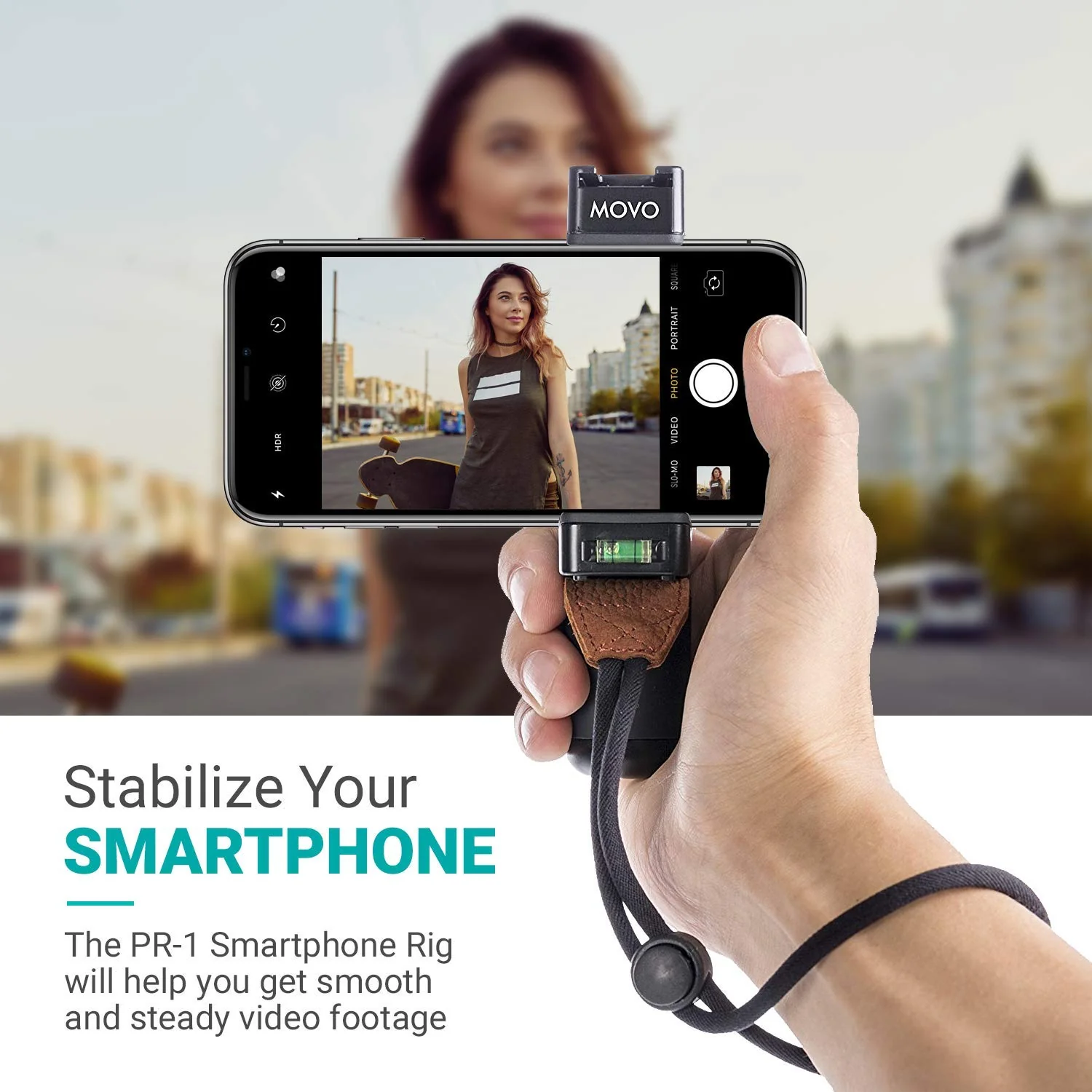 Movo PR-1 Smartphone Grip Handle Rig with Wrist Strap, Tripod Mount and Cold Shoe Mount for Lights and Microphones - for iPhone, Samsung, HTC, LG, Google, Android - Image 2