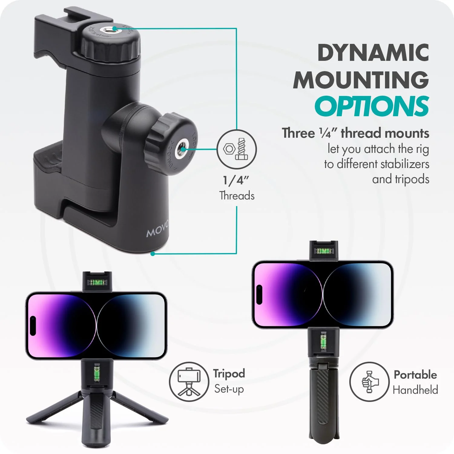 Movo VSK3 Wireless Vlogging Kit for iPhone: YouTube Starter Kit for Content Creators with Wireless Microphone, LED Light, Hand Grip & Mini Tripod - iPhone Vlogging Kit - Image 6