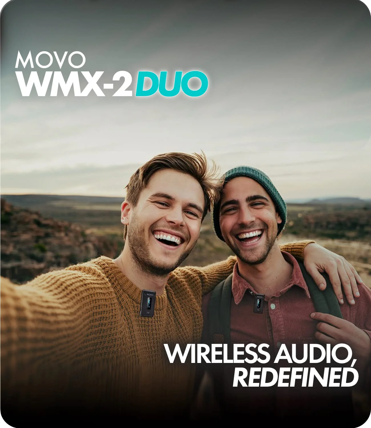 Movo WMX-2-DUO Wireless Camera Microphone Lapel Mic with Charging Case - Lav Mic, Wireless Lapel Microphone 2.4GHz Lavalier, Lav Mic for Vlogging, DSLR, Computer 2 Transmitters - Image 2