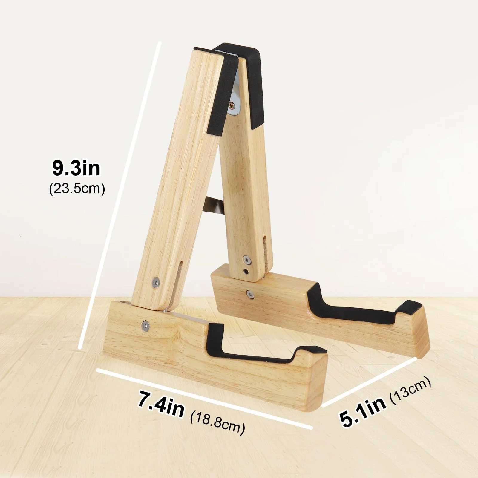 Mr.Power Oak Violin Stand with bow holder, Wood Soprano Ukulele Floor Stand, Portable A-Frame Folding Music Holder for Viola Small Guitar Musical Instrument, for Concert Home Studio Exhibition - Image 3