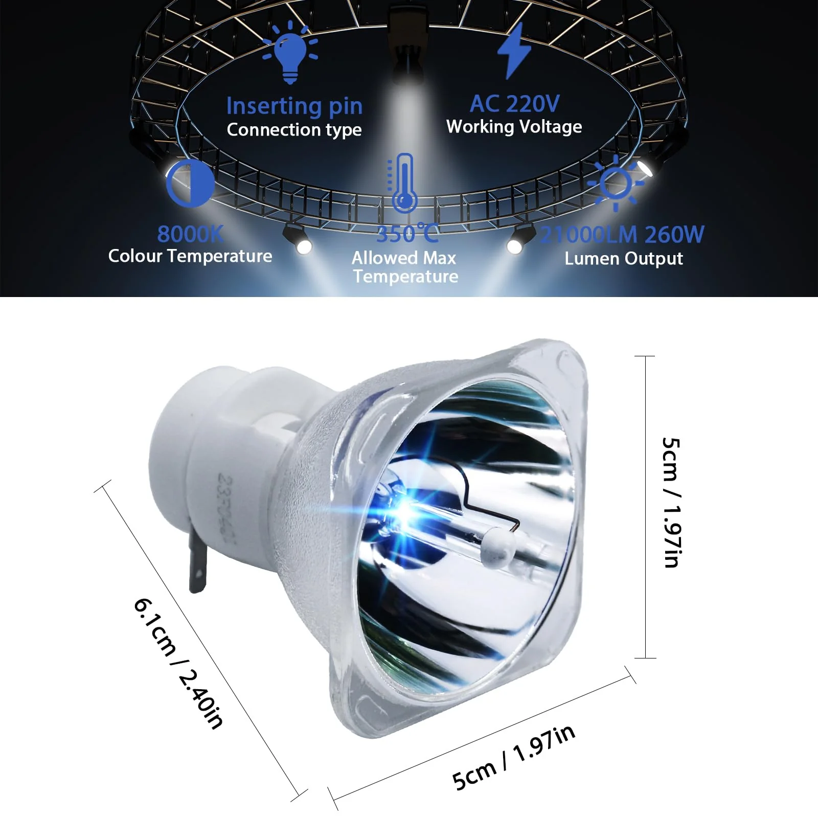 Msd Platinum 10R 260W Replacement Projector Lamps for Moving Head Beam Lamp, Stage Light Bulb, Moving Head Light - Image 5
