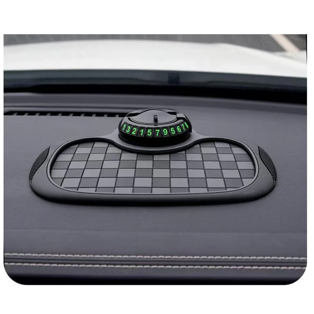 Multifunction Car Anti-Slip Mat Auto Phone Holder Car Dashboard Mat with Phone Holder in Car Auto Non-Slip Car Mats for Phone (Grid Style) Grid style - Image 6
