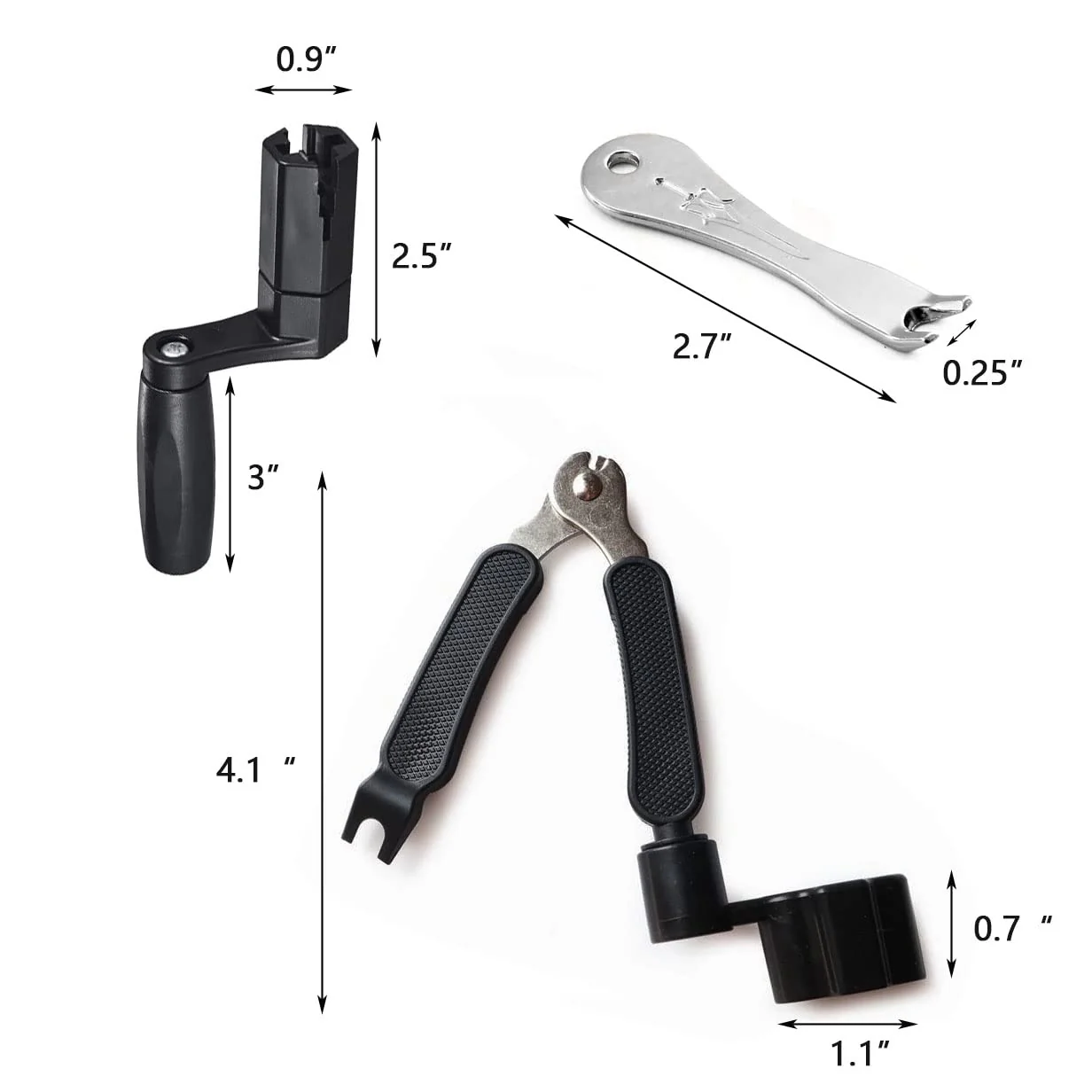 Multifunctional Guitar String Winder String Cutter and Bridge Pin Puller Set 3 in 1 Guitar Repair Tool - Image 6
