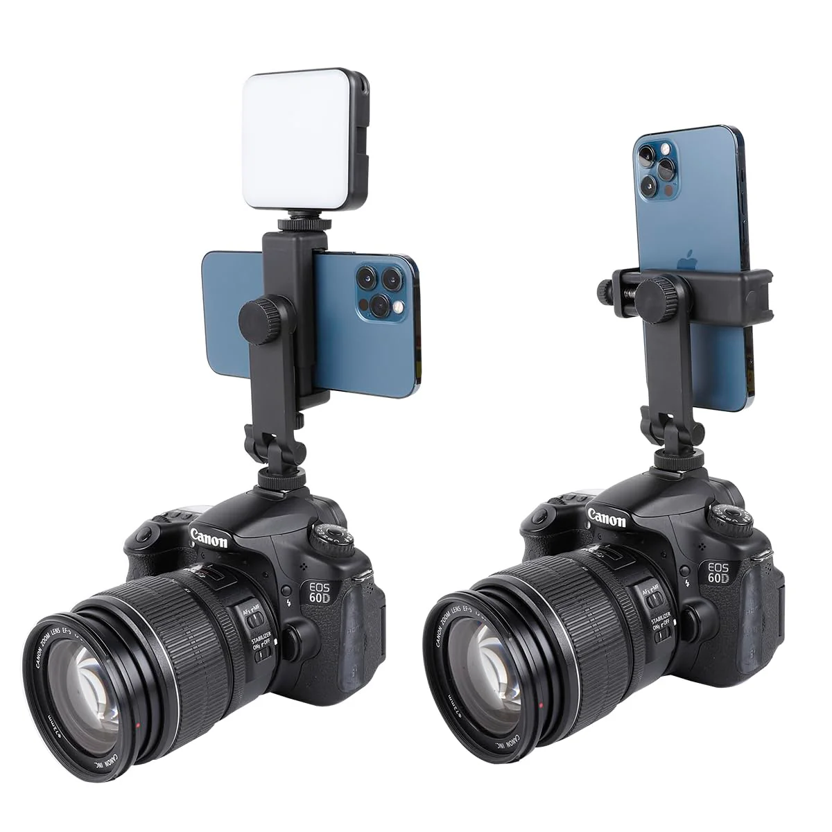 Multifunctional Universal Cell Phone Tripod Mount Adapter 360 Rotation Camera Hot Shoe Phone Holder Compatible with Canon Nikon Sony DSLR - Image 4